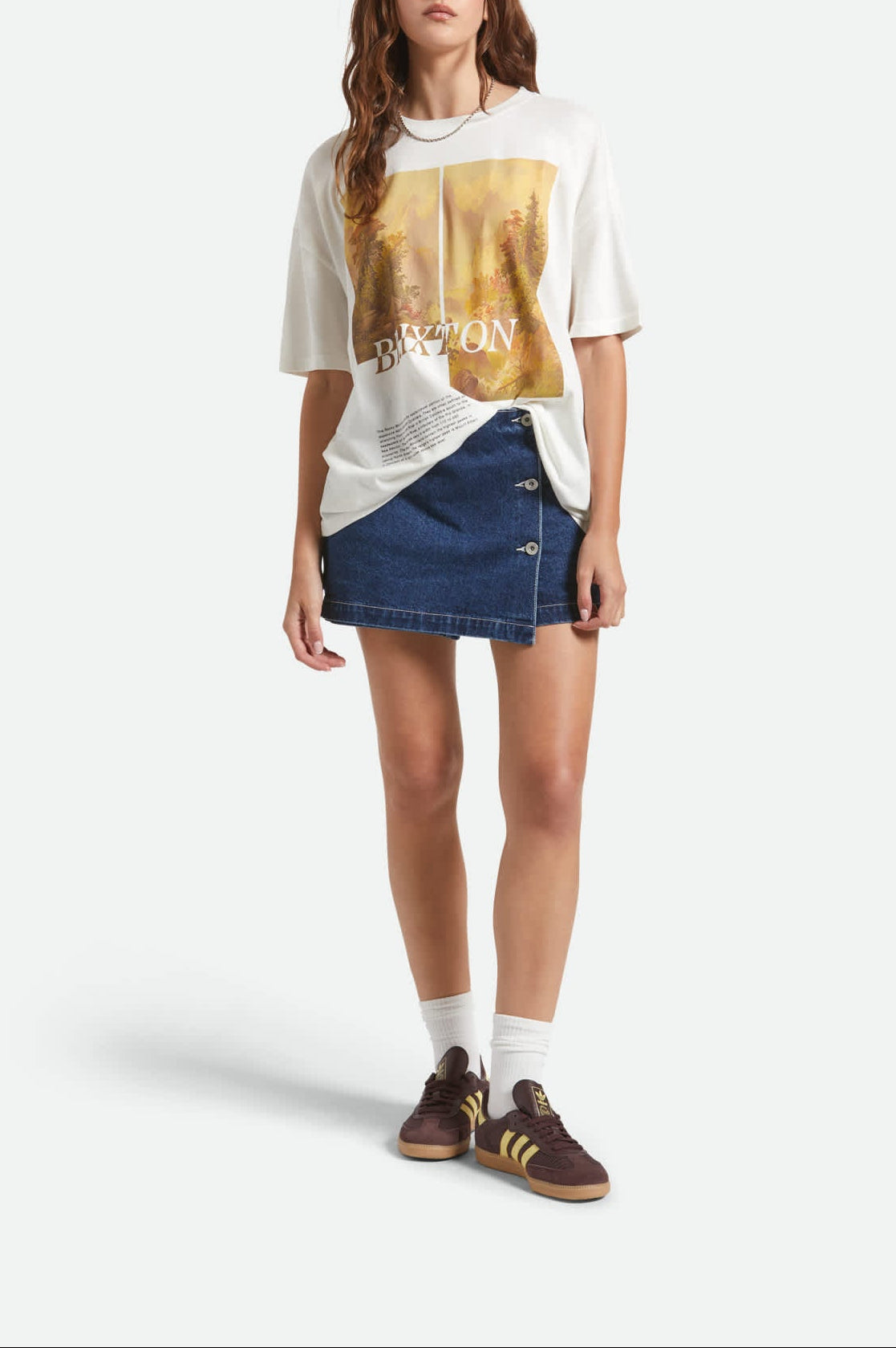 Women's Rocky Mountain Oversized Boyfriend T-Shirt in the color Off White - Additional Fit image