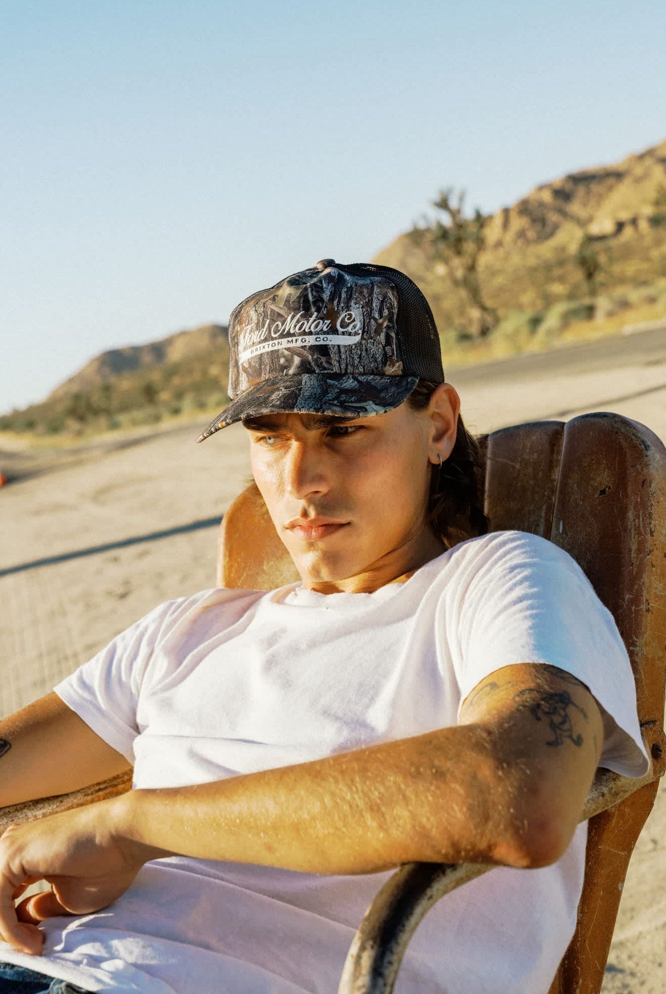 Unisex Ford X Brixton Trucker Hat in the color Boxwood Green - Men's Lifestyle image