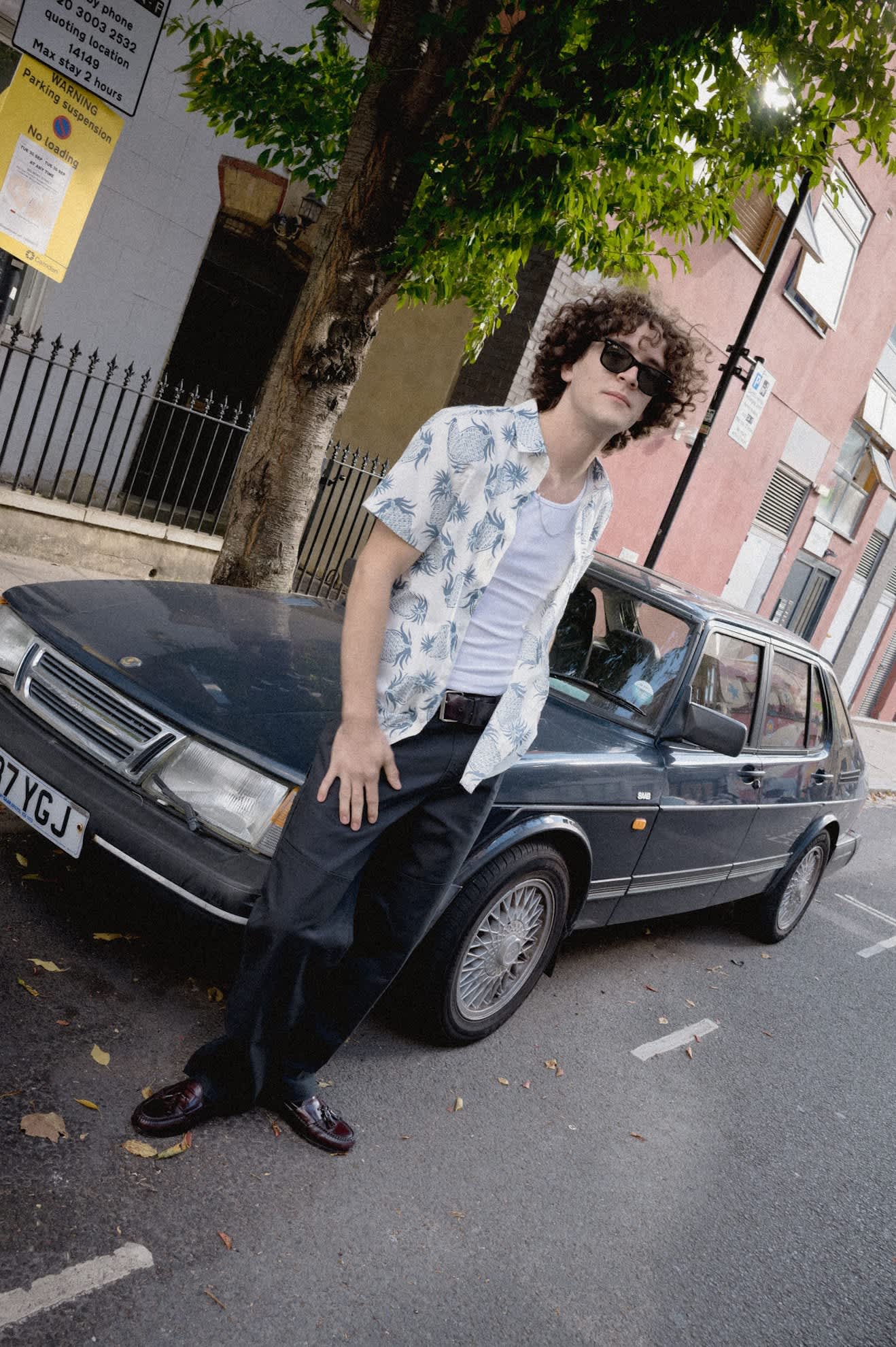 Men's Charter Print Shirt in the color Off White Pineapple - Men's Lifestyle image