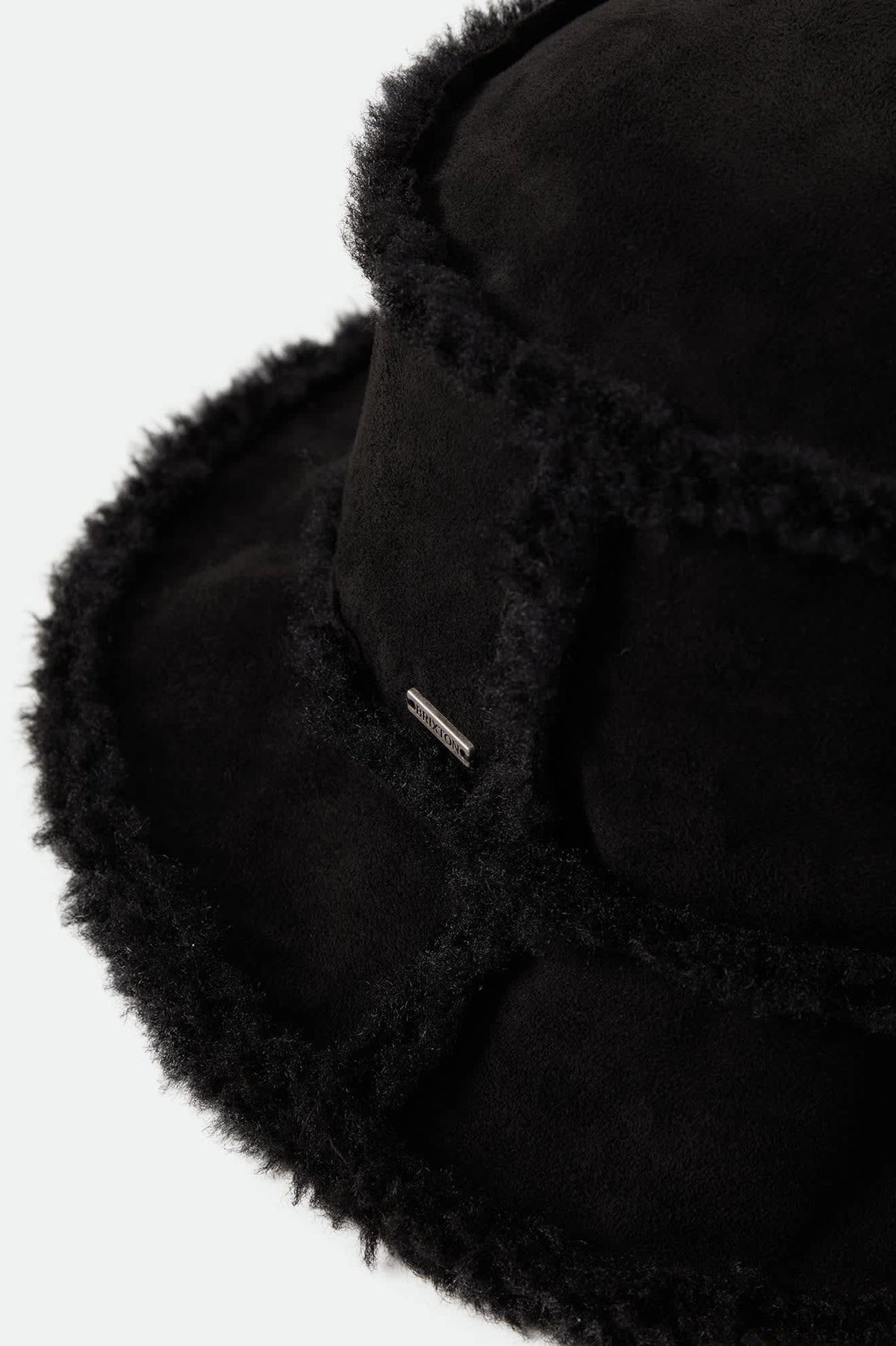 Women's Ellee Cozy Bucket Hat in the color Black Sherpa/Faux Suede - Additional Laydown image