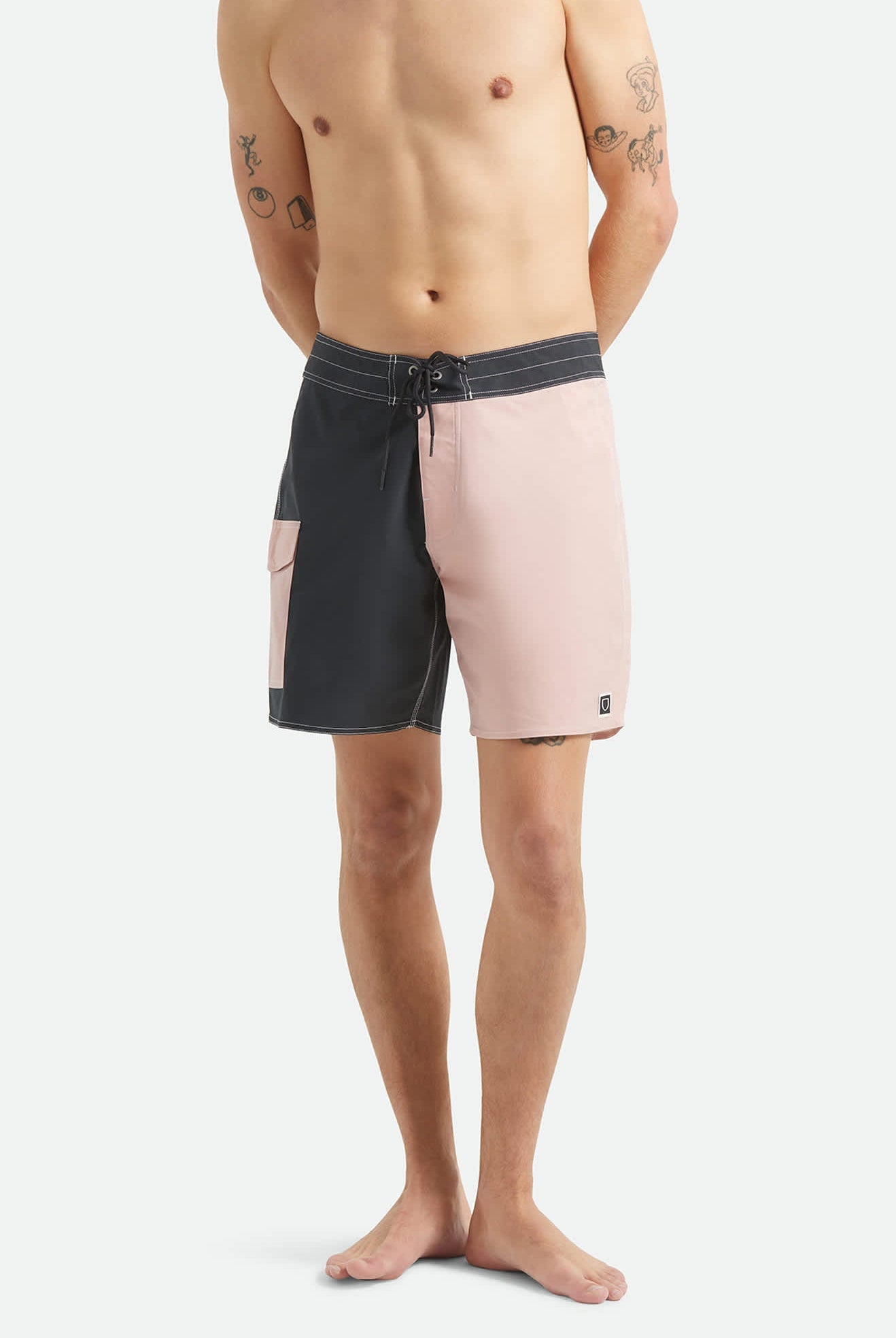 Men's Classic Trunk 17" in the color Black/Silver Pink - Men's Front View