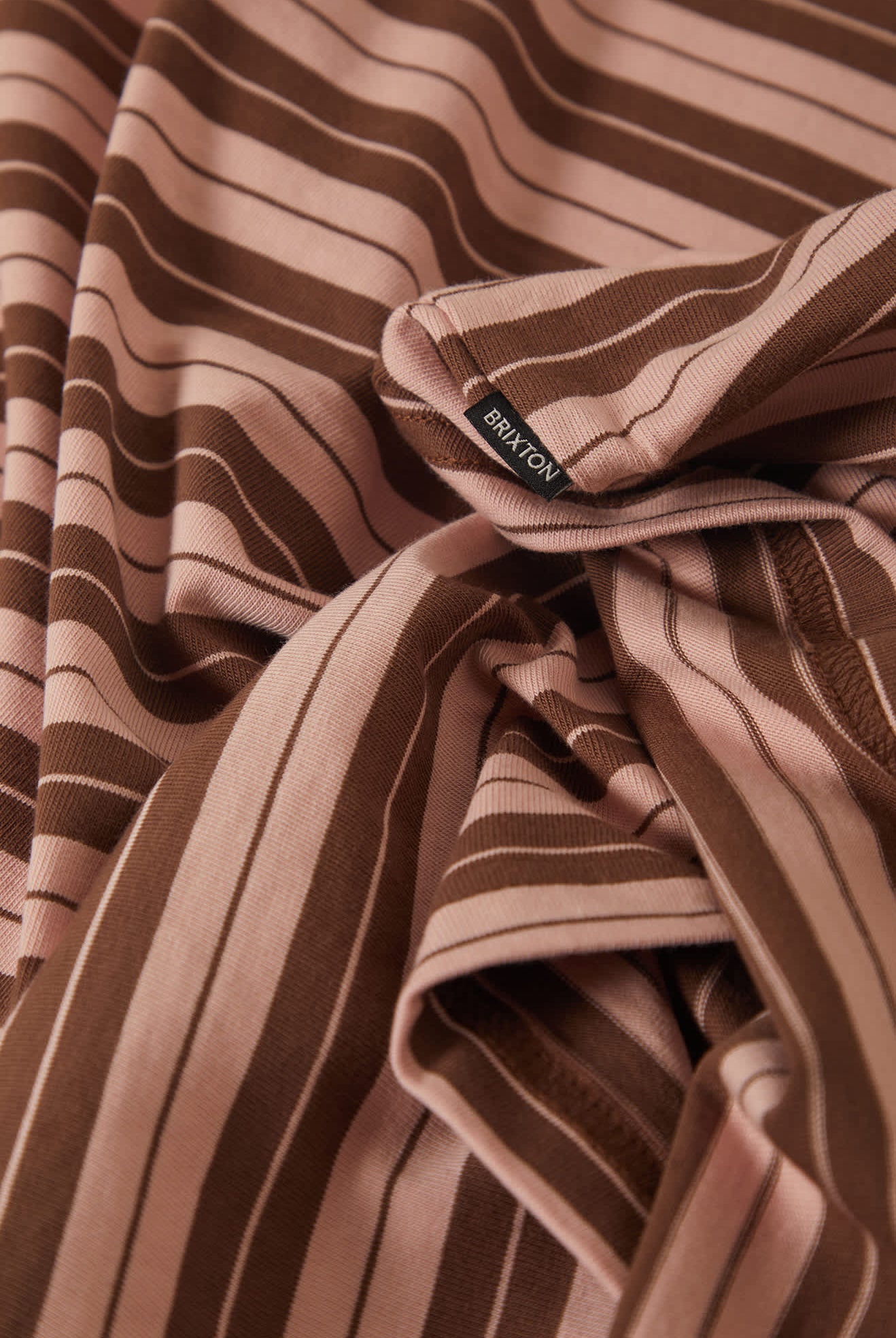 Men's Nova Stripe Short Sleeve Pocket T-Shirt in the color Pinecone Brown/Silver Pink Worn Wash - Additional Laydown image