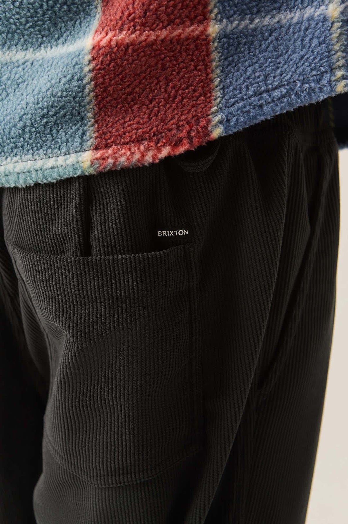 Men's Everyday E-Waist Corduroy Pant in the color Black Corduroy - Men's Side View