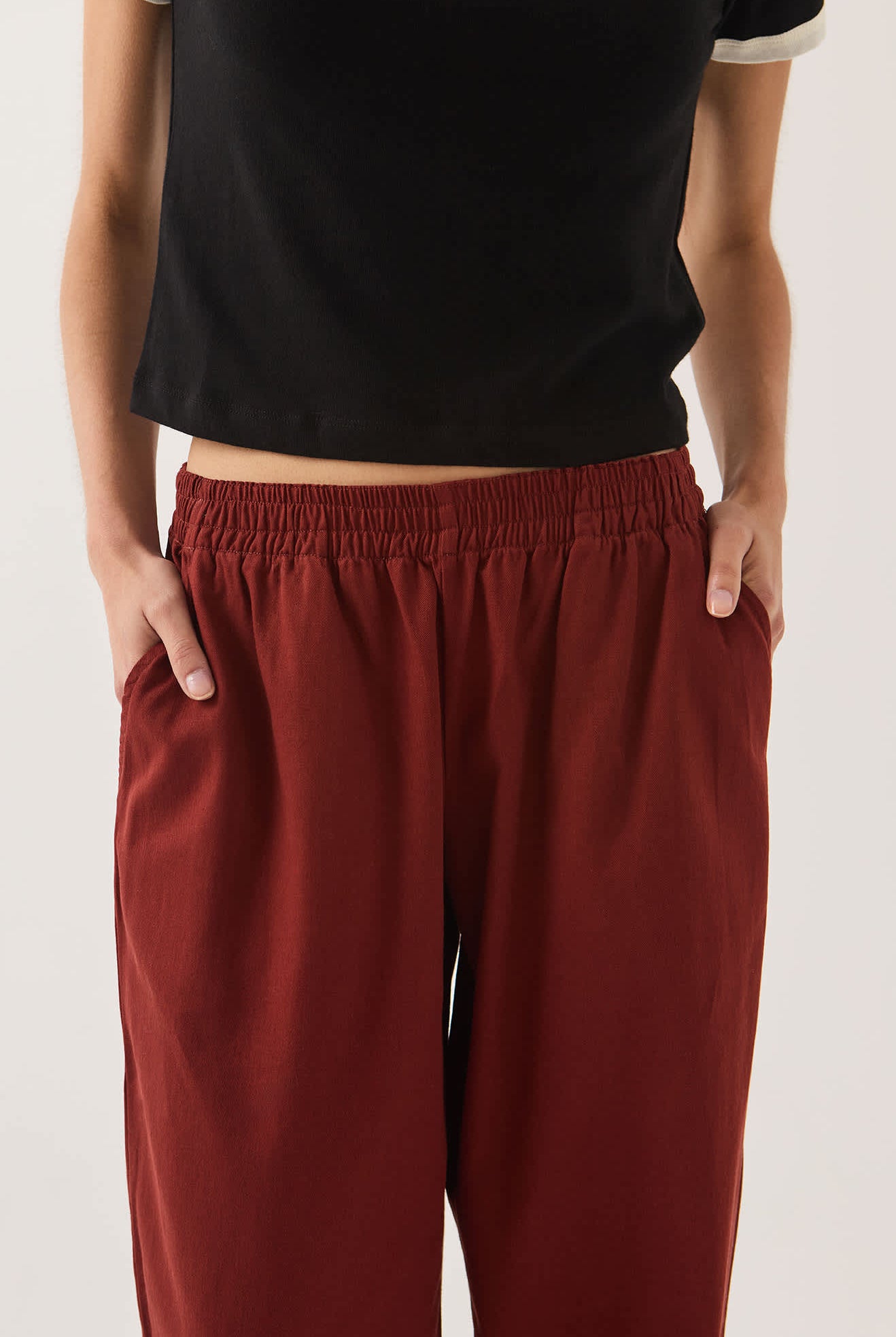 Women's Lounge Pant in the color Dark Brick - Additional Fit image