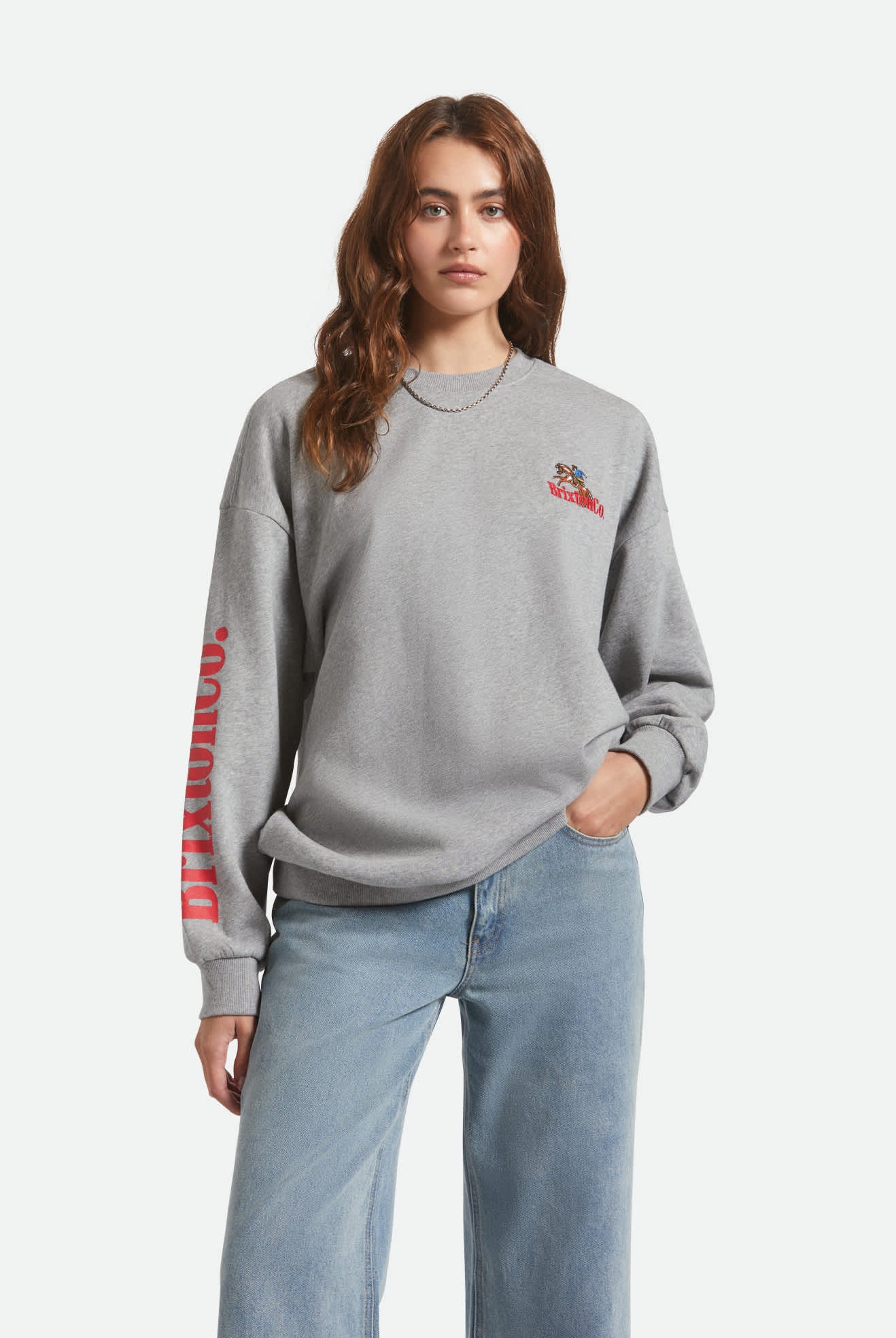 Women's Inwood Women's Oversized Fleece in the color Heather Grey - Women's Front View