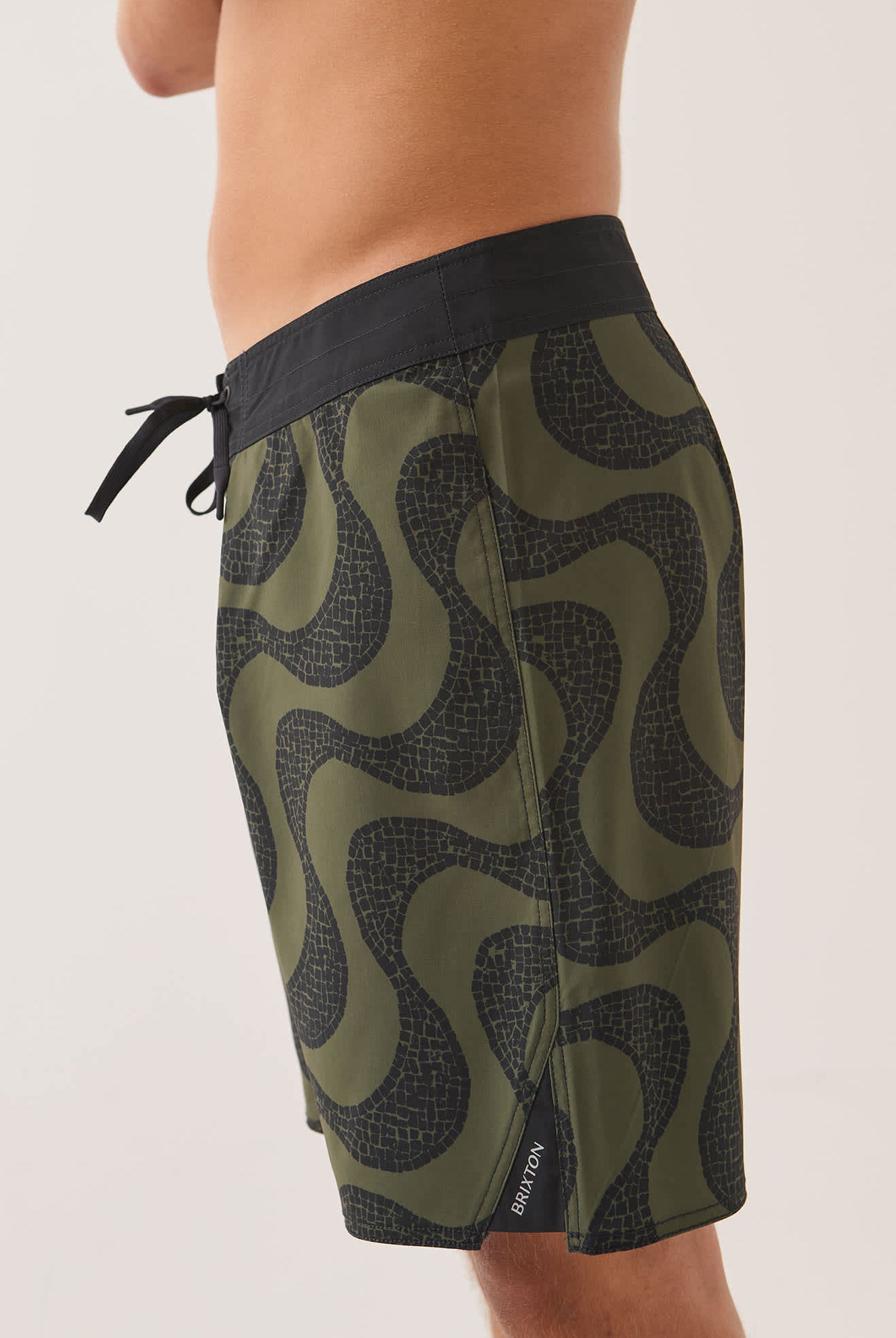 Men's Blitz Boardshort 19" in the color Dark Olive/Black - Additional Fit image