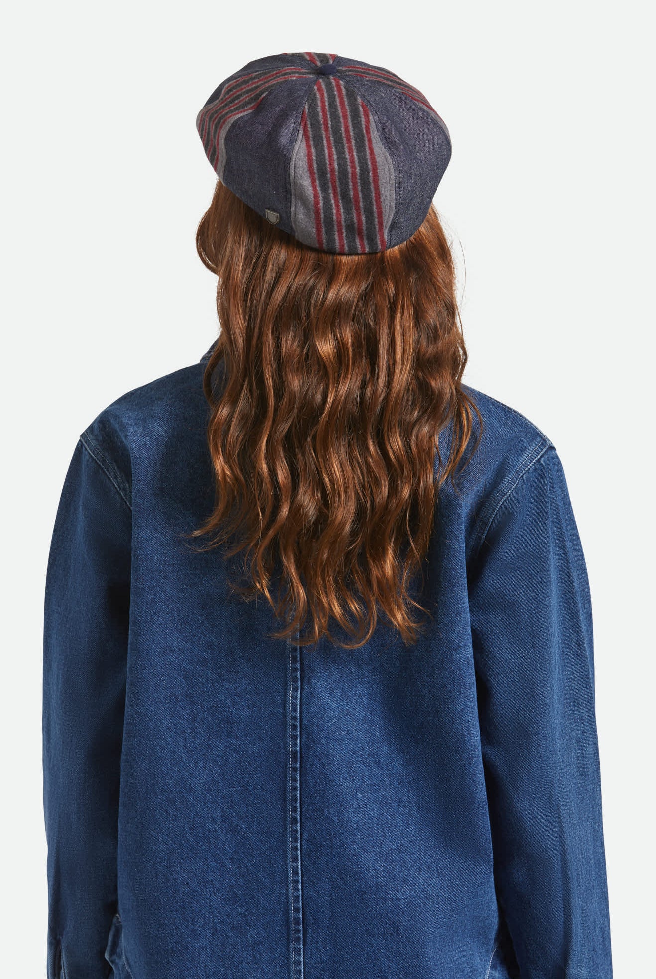 Unisex Altered Threads Brood Baggy Snap Cap in the color Medium Wash Denim - Women's Back View