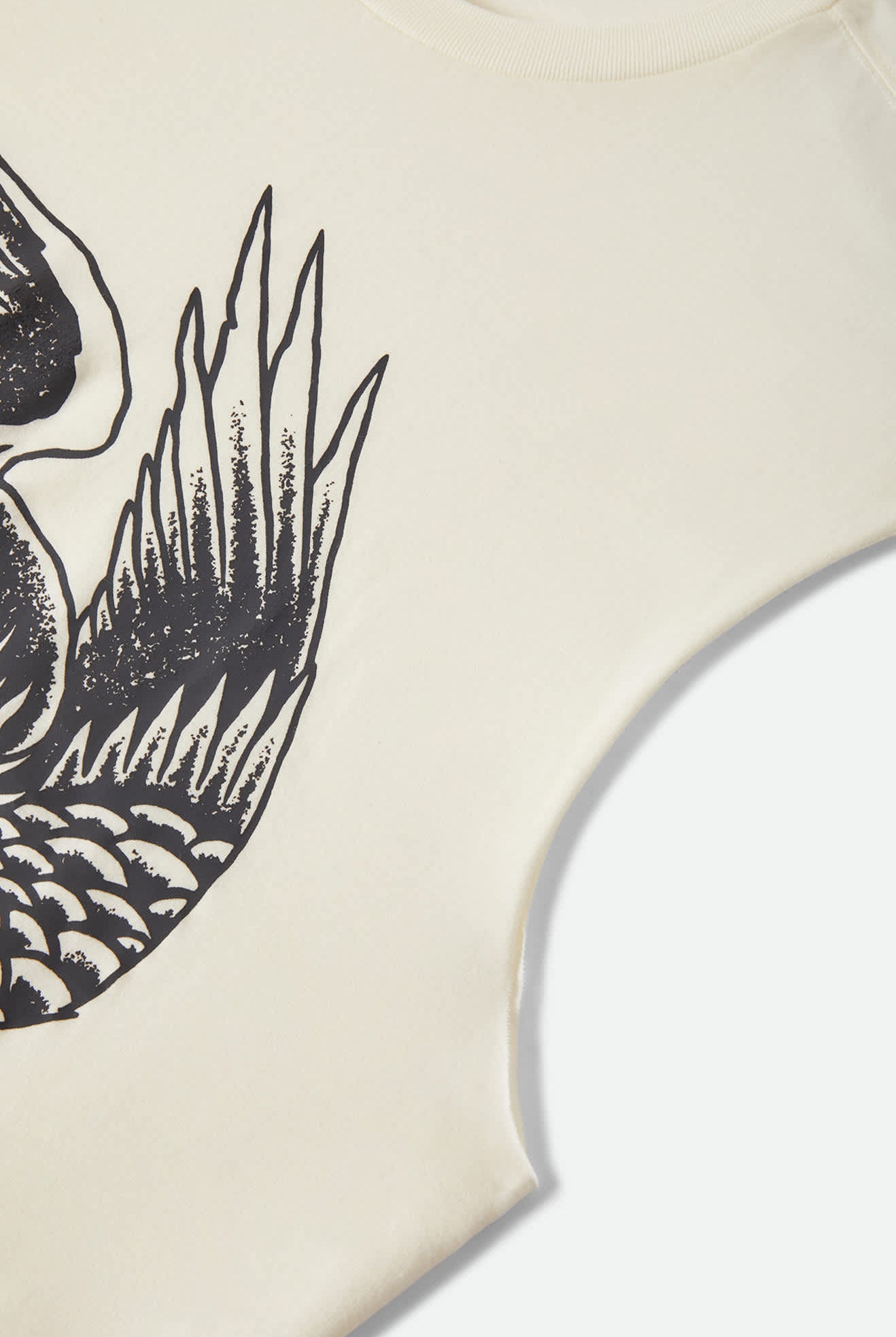 Men's Wolcott Worn In Boxy Muscle Tank in the color Off White - Additional Laydown image