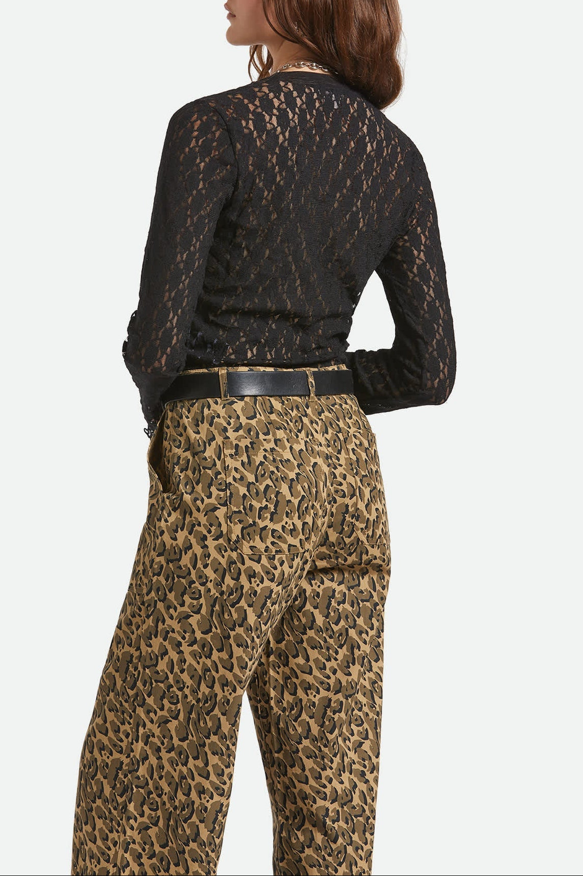 Women's Dolly Slim L/S Knit T-Shirt in the color Black - Women's Back View