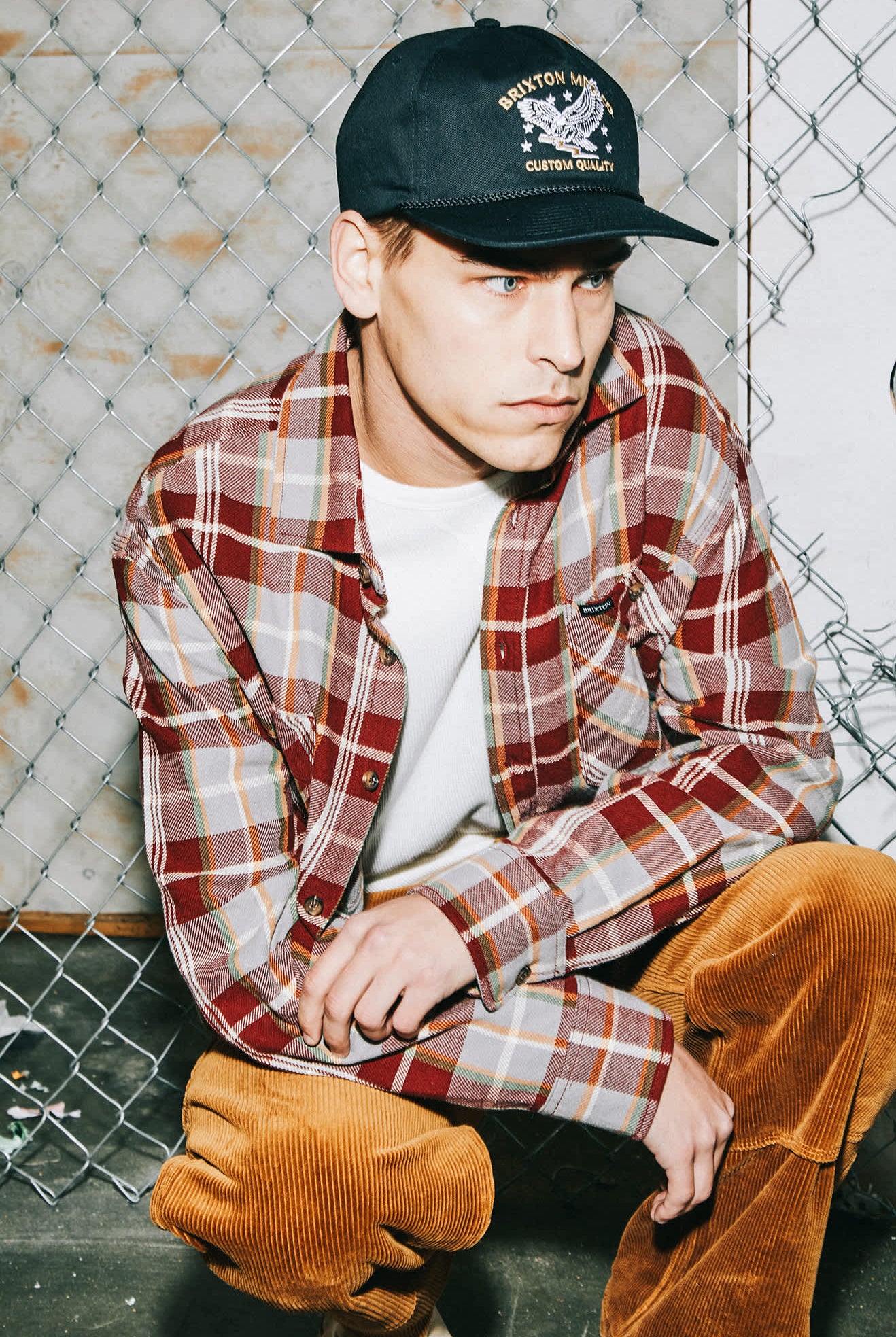 Men's Vintage Wash Flannel in the color Maroon Red/Beige/Green - Men's Lifestyle image