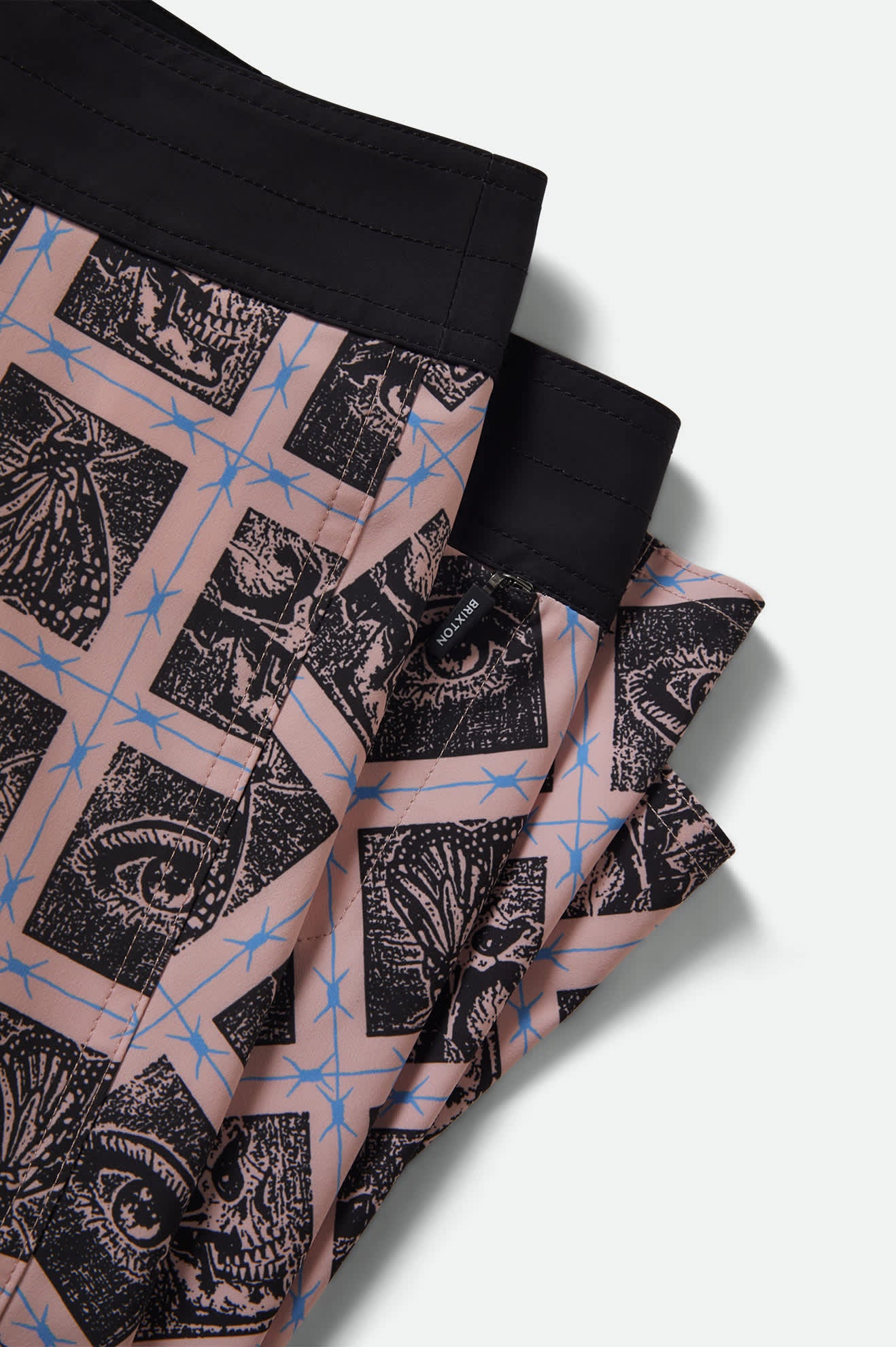 Men's Blitz Boardshort 19" in the color Silver Pink/Black - Additional Laydown image