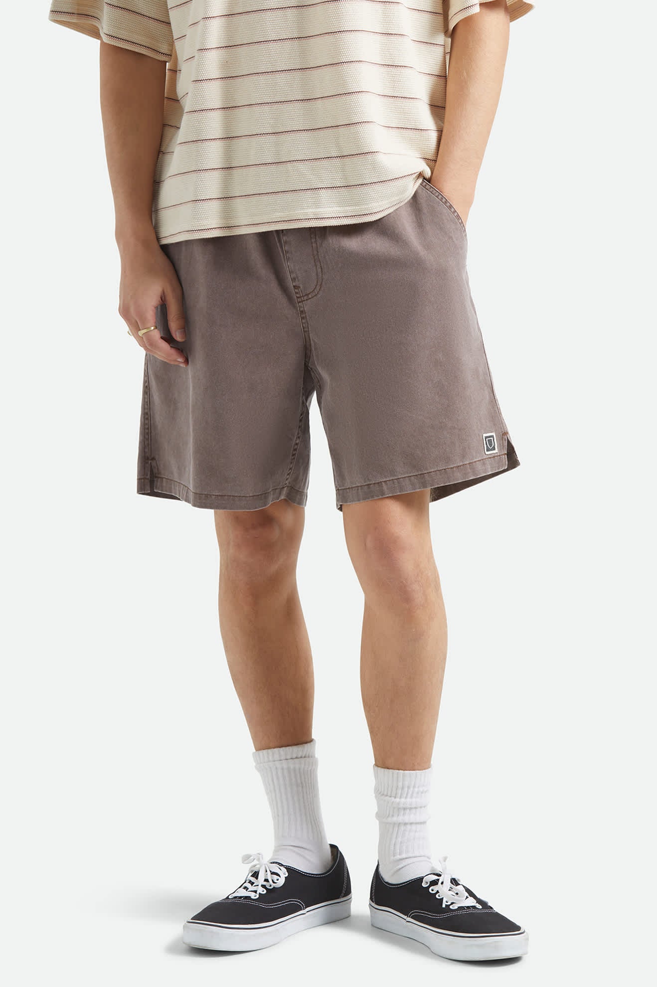 Men's Everyday Vintage Wash Short in the color Chocolate - Men's Front View