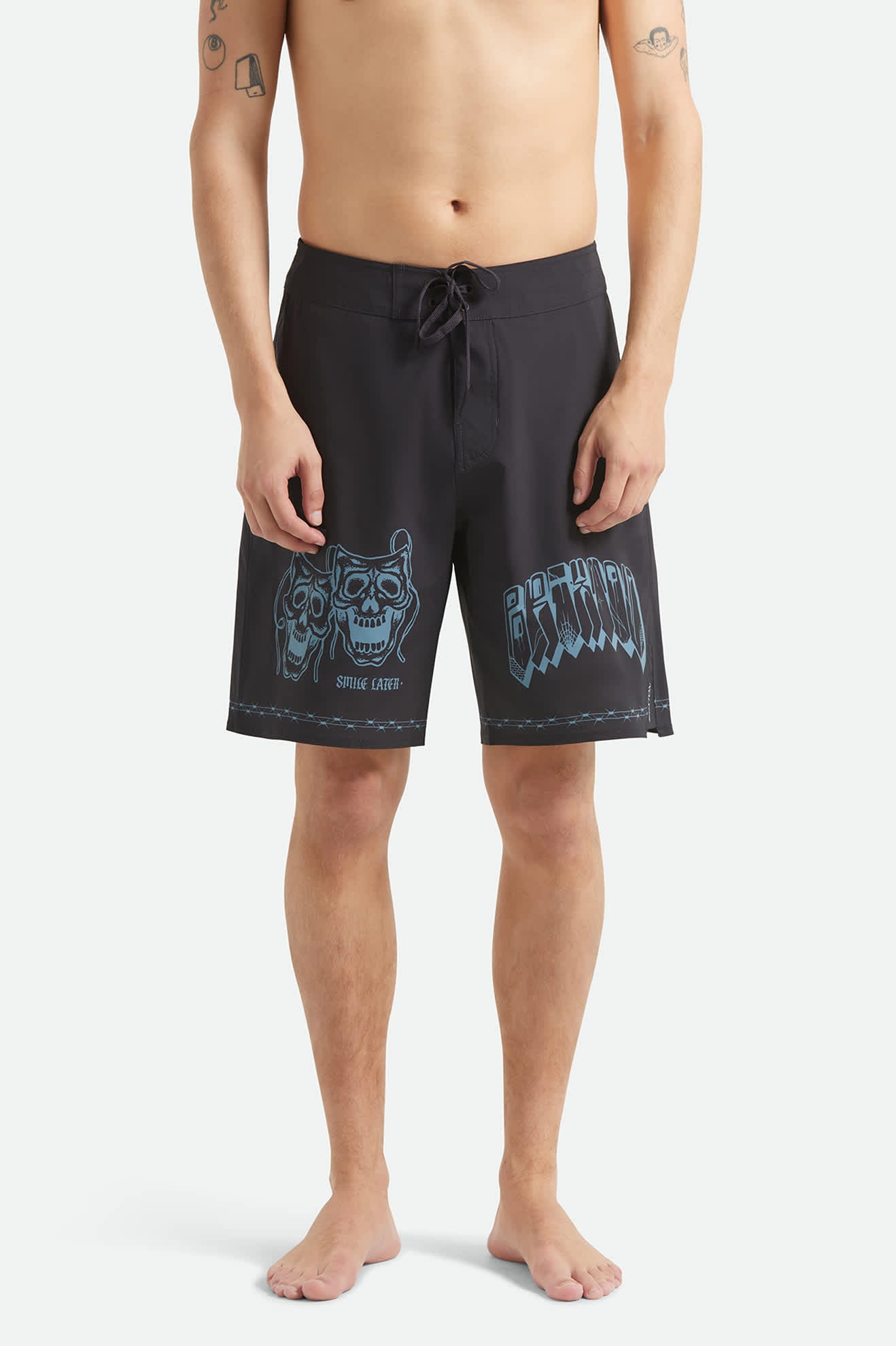 Men's Blitz Boardshort 21" in the color Black Masks - Men's Front View