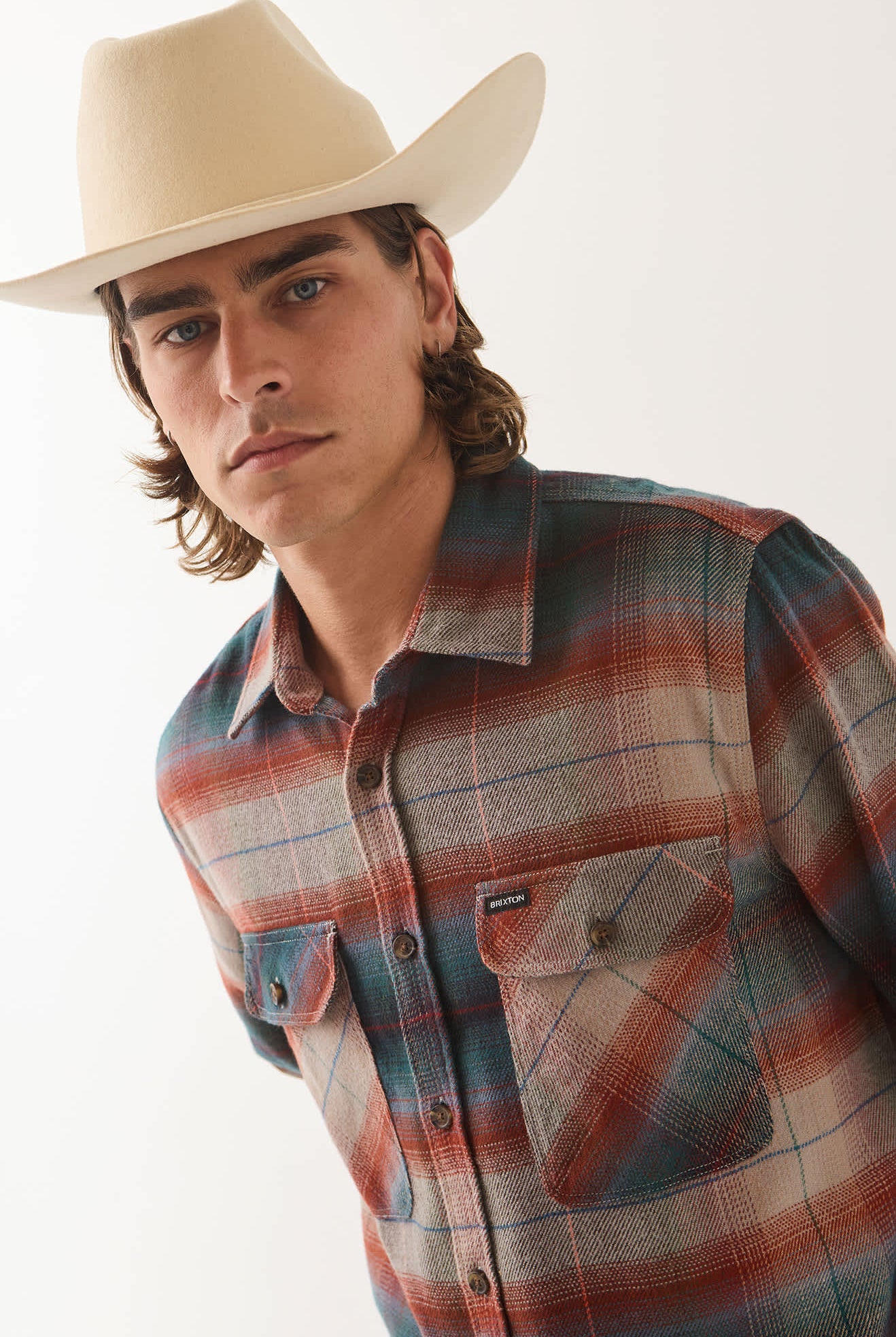 Men's Bowery Flannel in the color Multi Shadow - Additional Fit image