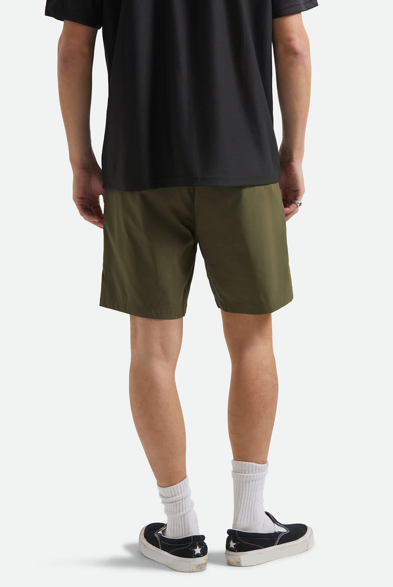 Men's Journey Utility Short in the color Dark Olive - Men's Back View