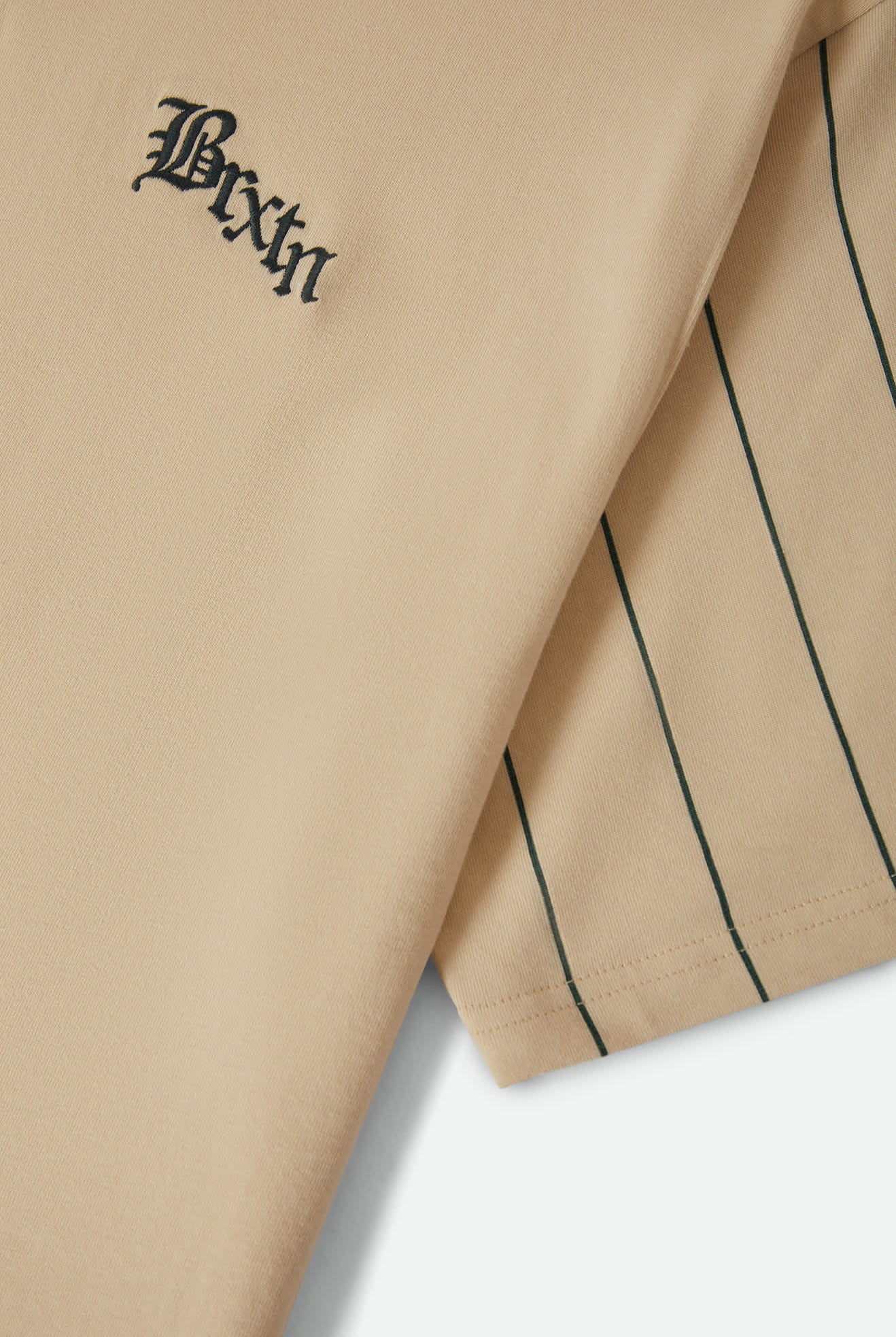 Men's Boxy Short Sleeve Baseball T-Shirt in the color Whitecap/Primal Green - Additional Laydown image