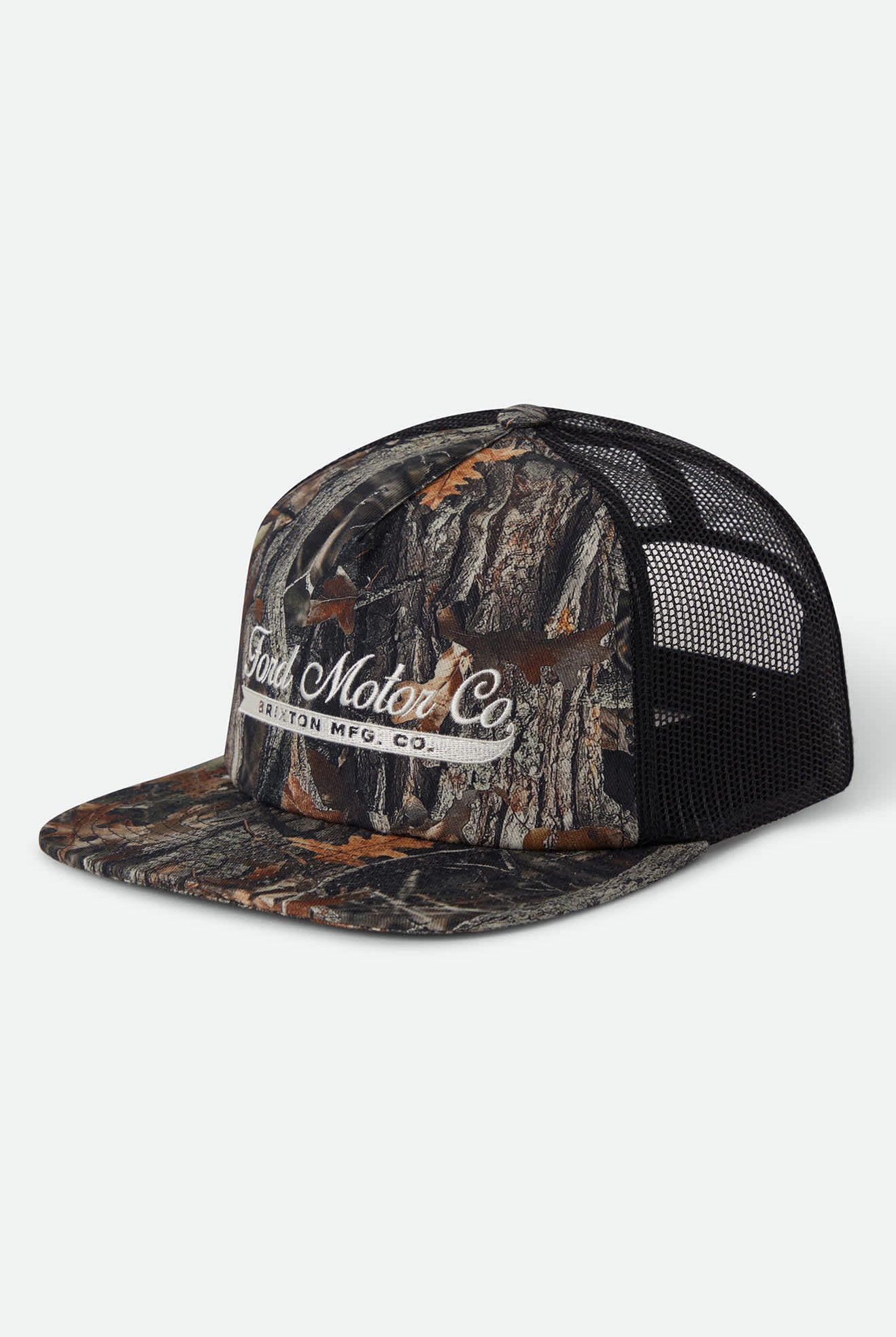 Unisex Ford X Brixton Trucker Hat in the color Boxwood Green - Front Product View