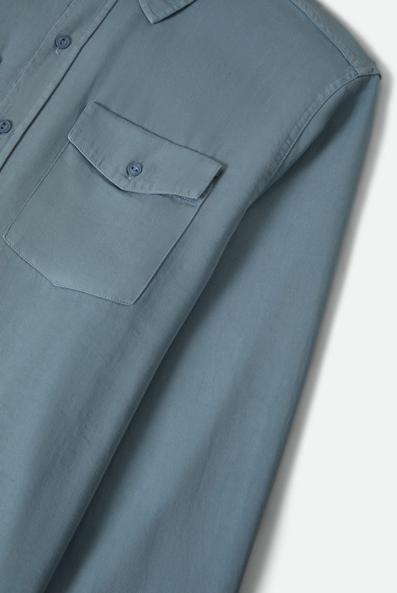 Men's Cool Comfort Wayne Long Sleeve Shirt in the color Dusty Blue - Additional Laydown image