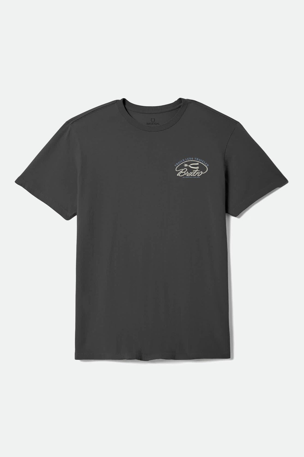 Men's Trails Standard T-Shirt in the color Black Worn Wash - Front Product View