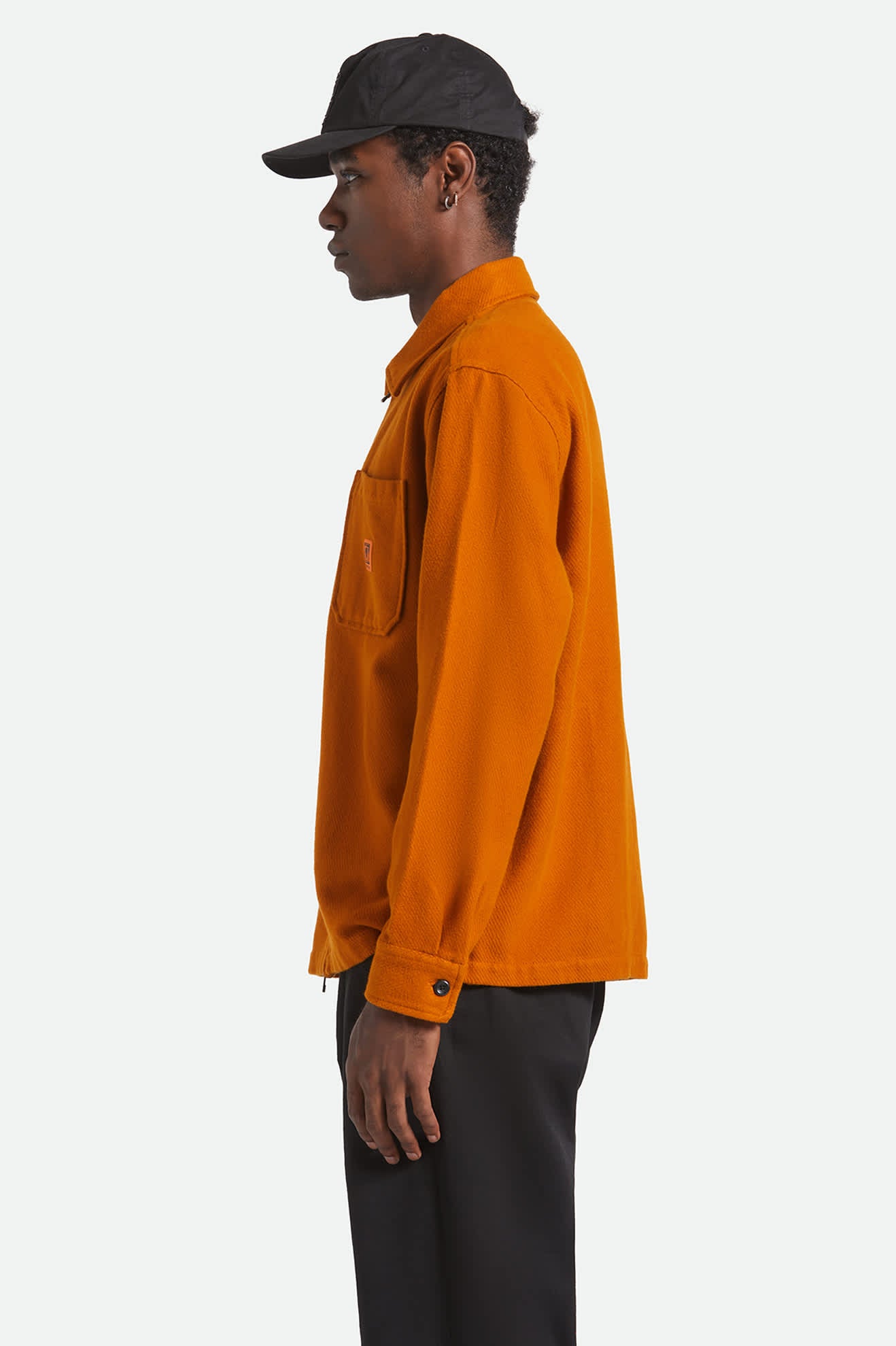 Men's Union Full Zip Flannel in the color Rustic Caramel - Men's Side View