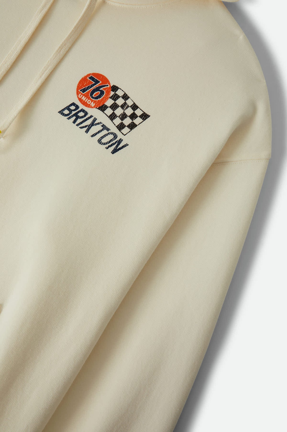 Men's 76 Finish Line Hoodie in the color Washed Off White - Additional Laydown image