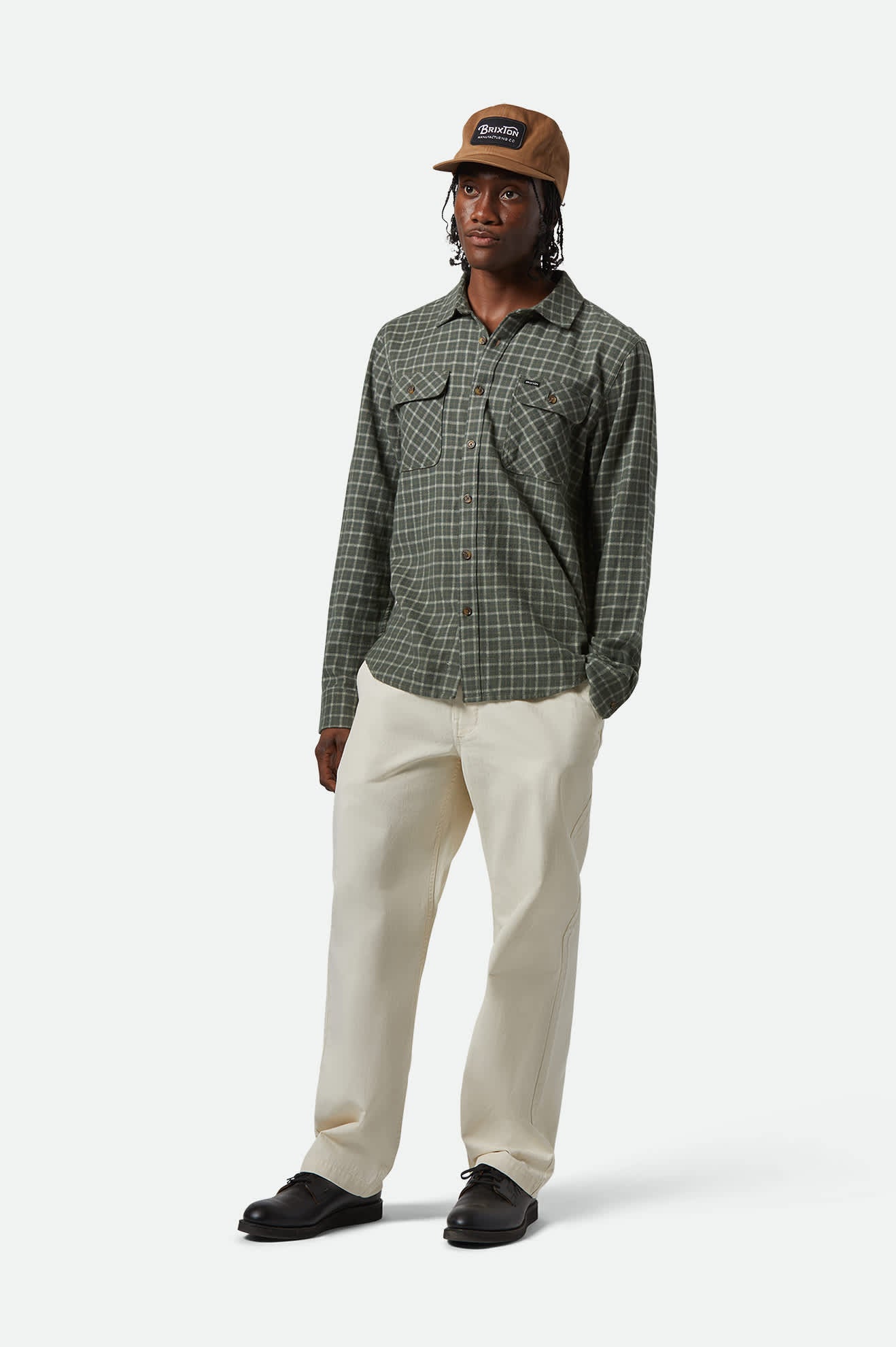 Men's Surplus Herringbone Relaxed Trouser Pant in the color Whitecap - Additional Fit View
