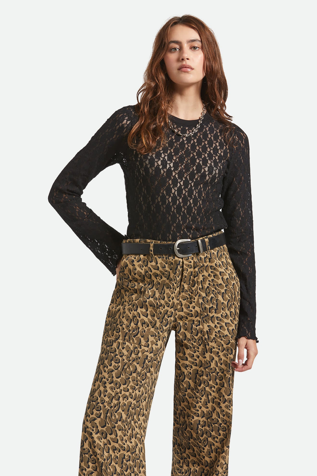 Women's Dolly Slim L/S Knit T-Shirt in the color Black - Women's Front View