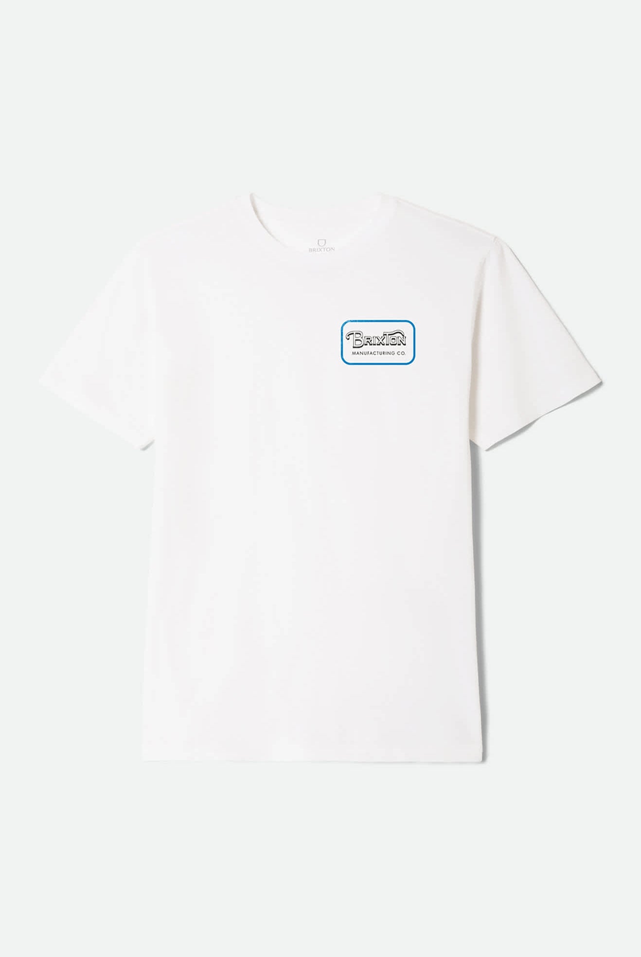 Men's Grade Short Sleeve Standard T-Shirt in the color White/Washed Black/Medium Blue - Front Product View
