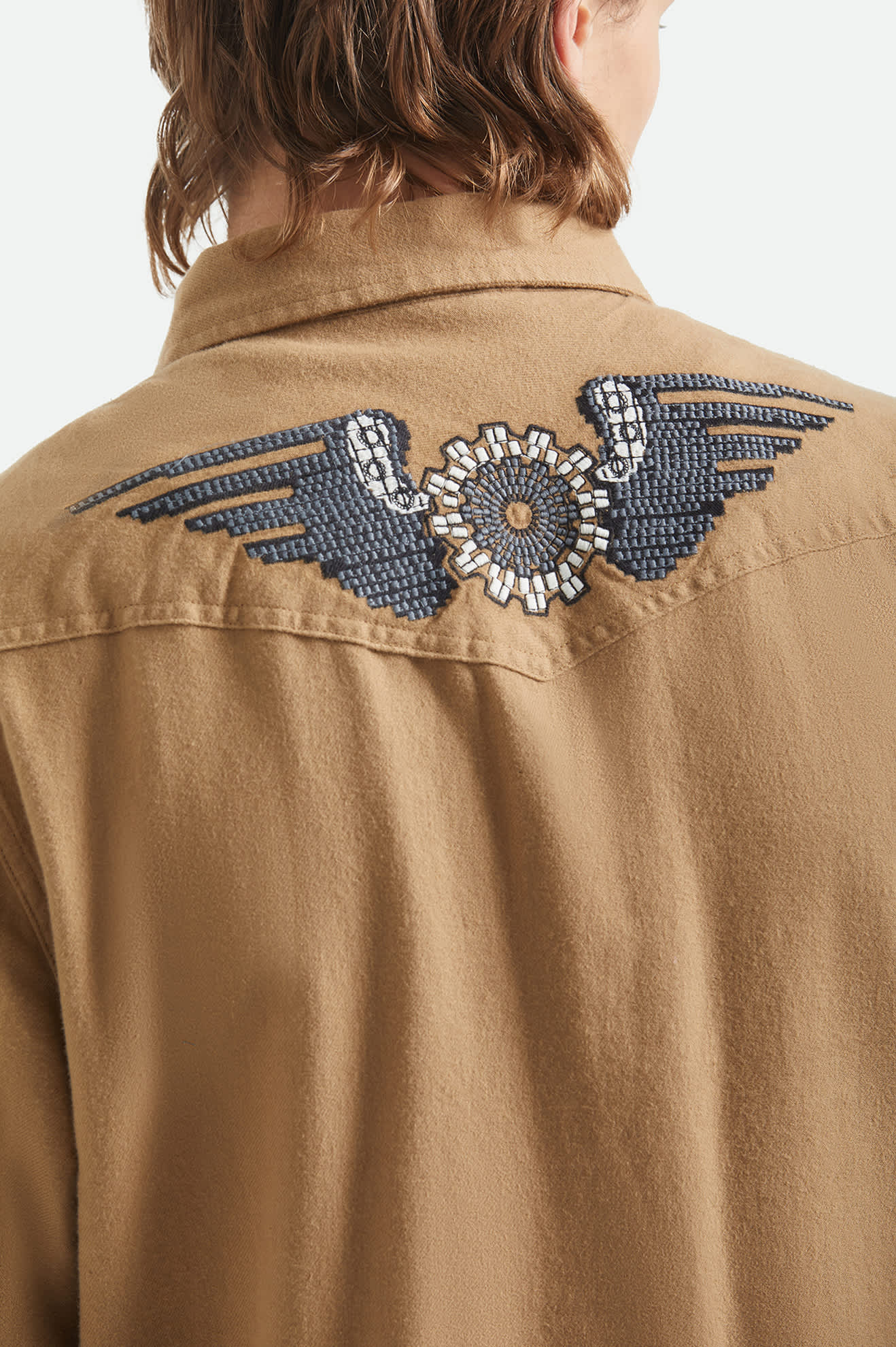 Men's Waylon Lightweight Overshirt in the color Khaki - Additional Fit image