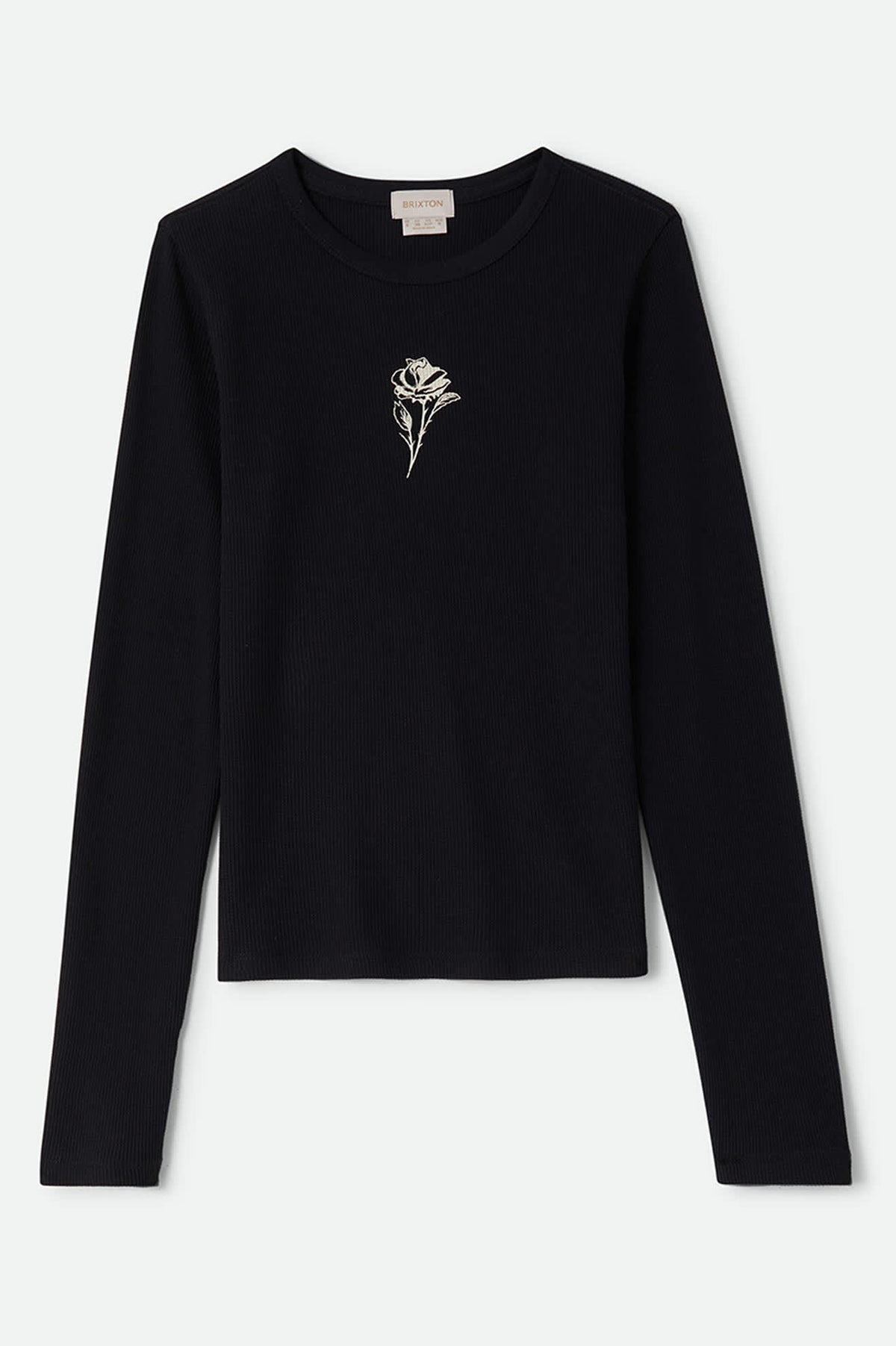 Women's La Rosa Waffle Knit Top in the color Black - Front Product View