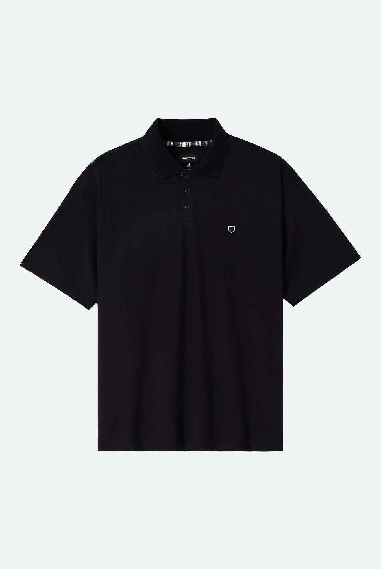 Men's Anton Short Sleeve Polo in the color Black - Front Product View