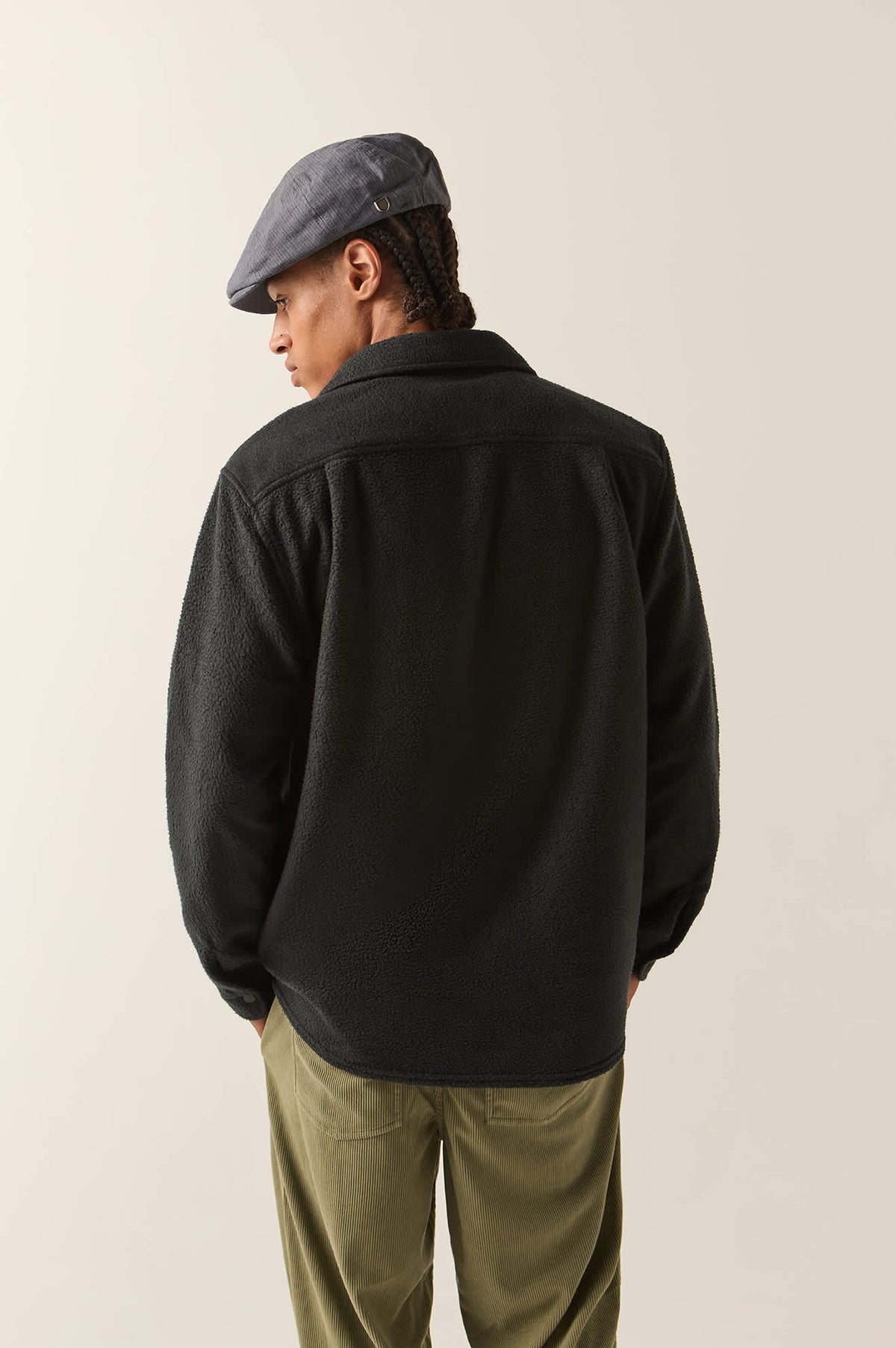 Men's Bowery Arctic Stretch Fleece in the color Black - Men's Back View