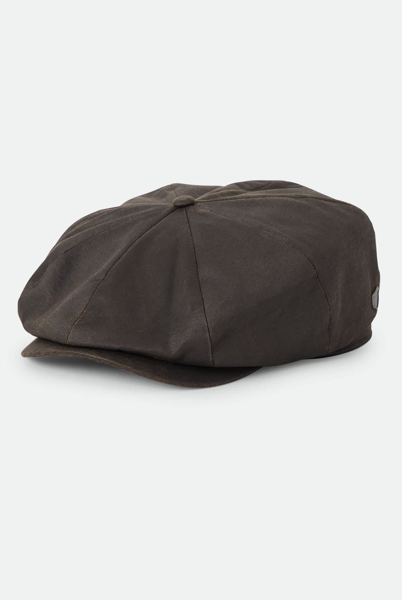 Unisex Brood Baggy Flannel Snap Cap in the color Brown Faux Leather - Front Product View