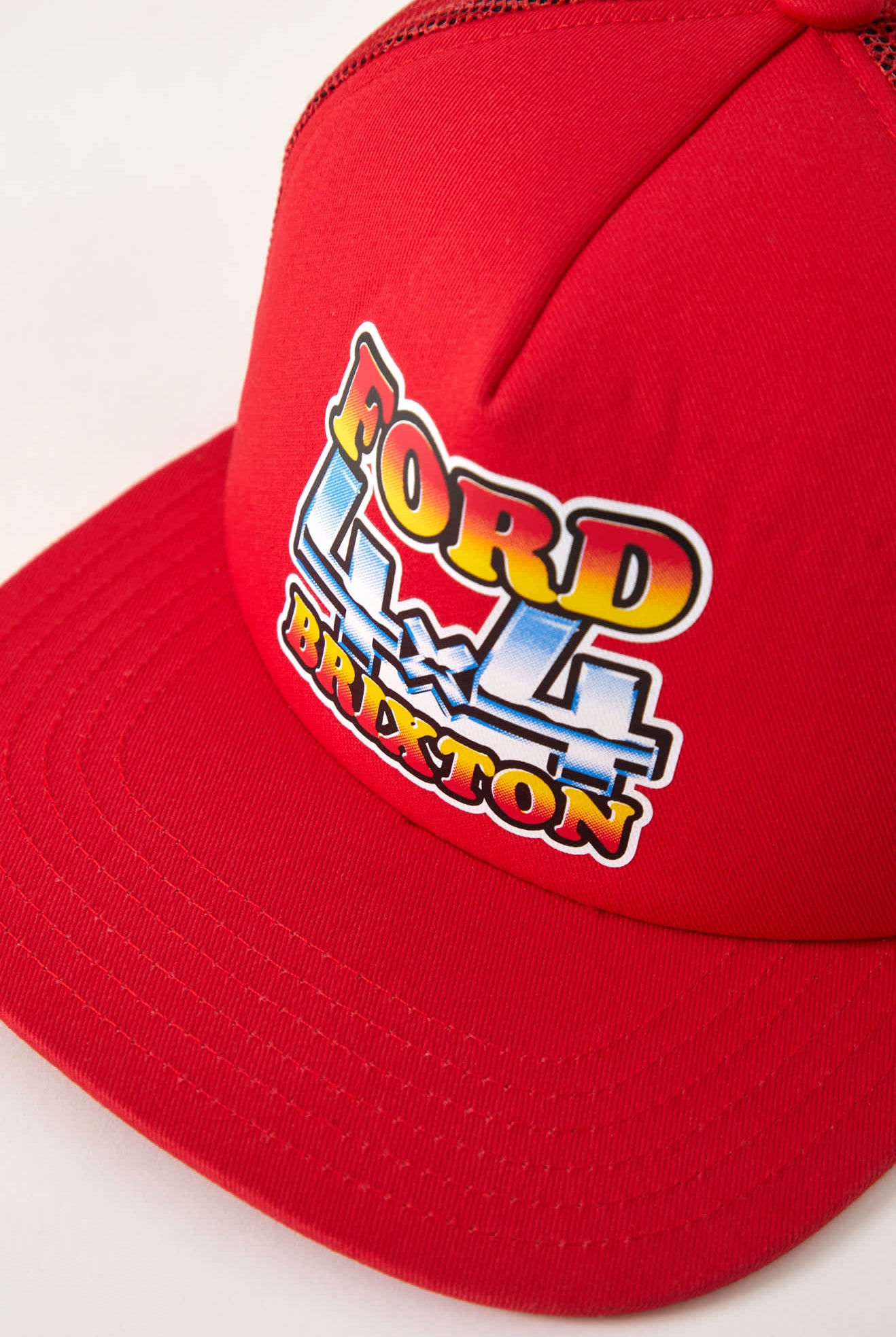 Unisex Ford 4x4 Chrome Trucker Hat in the color Rangoon Red - Additional Laydown image