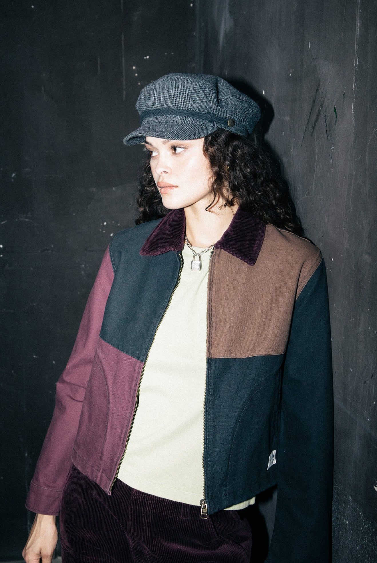 Unisex Fiddler Fisherman Cap in the color Grey Shadow Plaid - Men's Lifestyle image