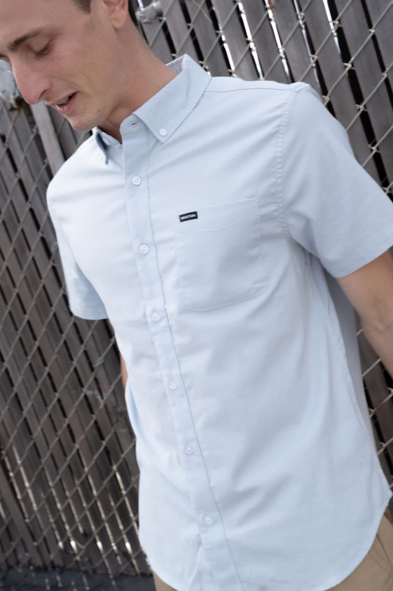Men's Sanford Oxford Woven in the color Dusty Blue - Men's Lifestyle image