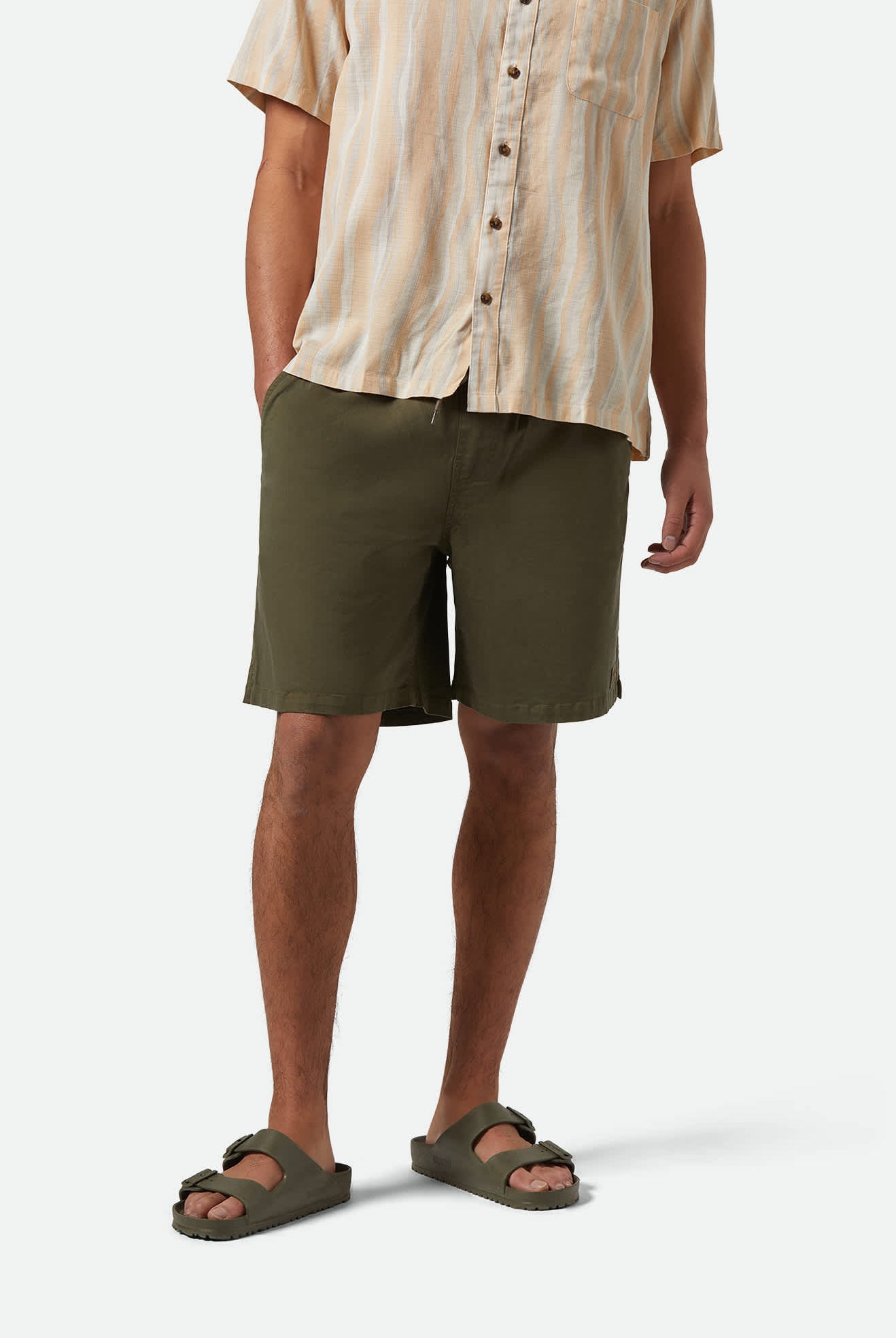 Men's Everyday Vintage Wash Short in the color Washed Ivy Green - Men's Front View