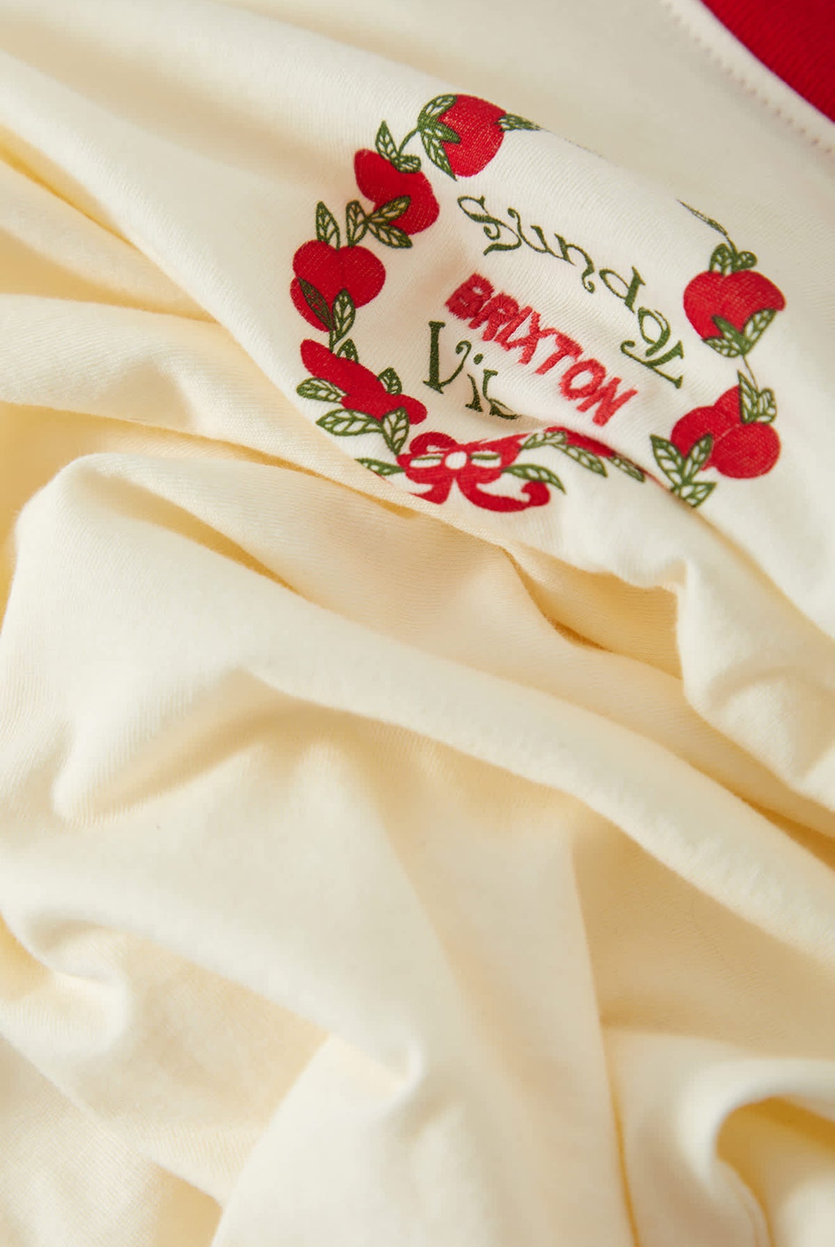 Women's Sunday Vibes Slim Crew T-Shirt in the color Off White - Additional Laydown image