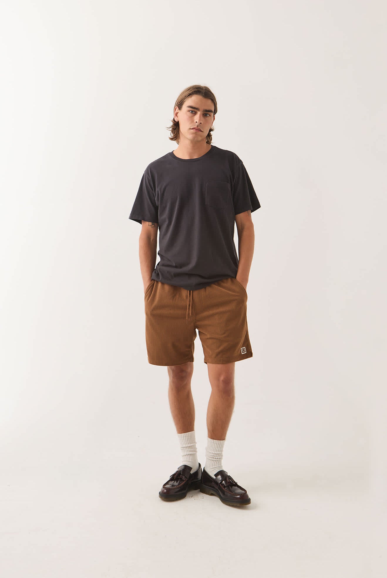 Men's Everyday Corduroy Short in the color Tobacco Brown - Men's Front View