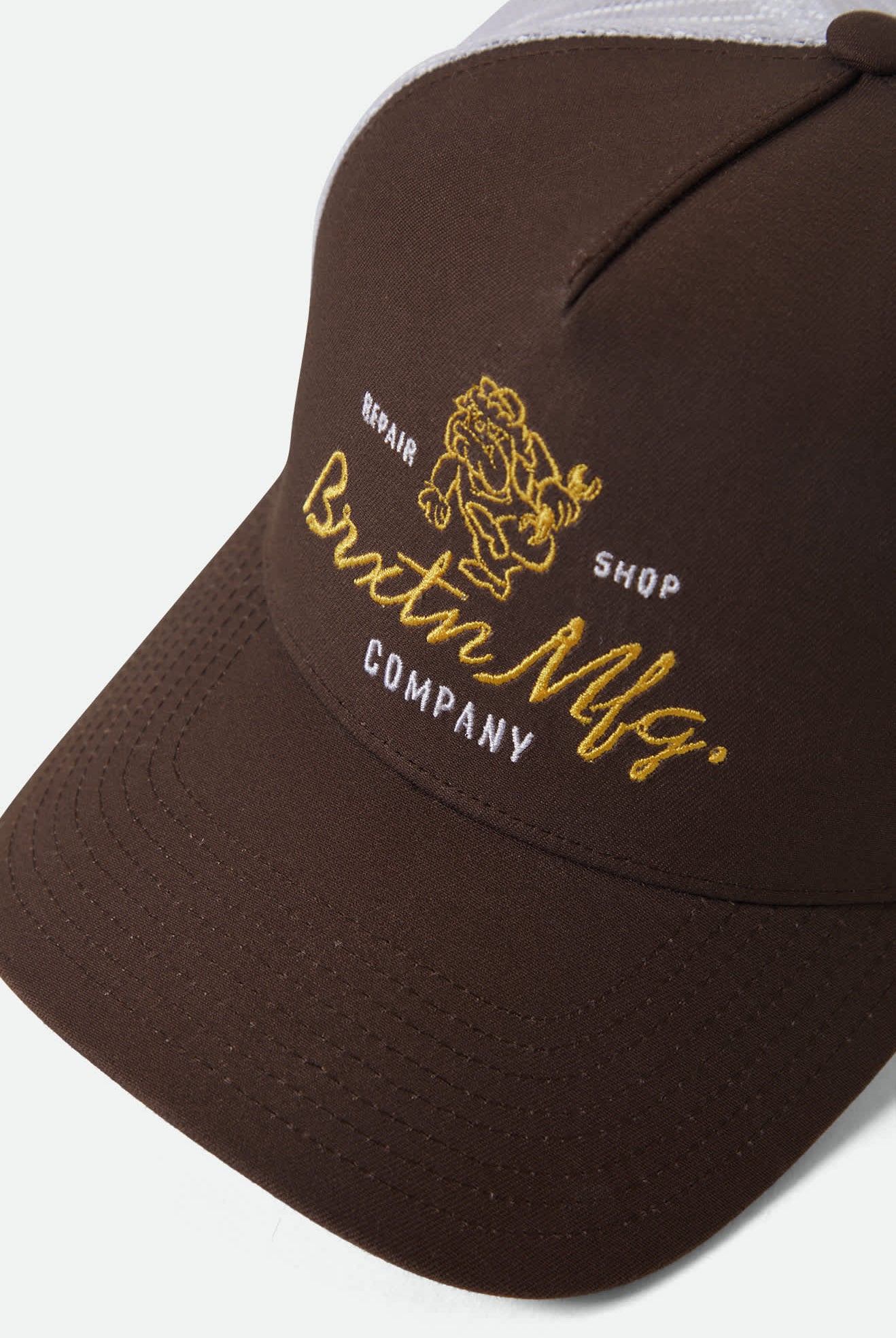 Unisex Tolman NetPlus Trucker Hat in the color Pinecone Brown/White - Additional Laydown image