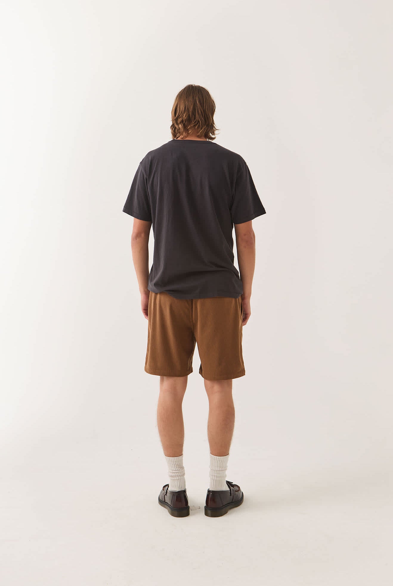 Men's Everyday Corduroy Short in the color Tobacco Brown - Men's Back View