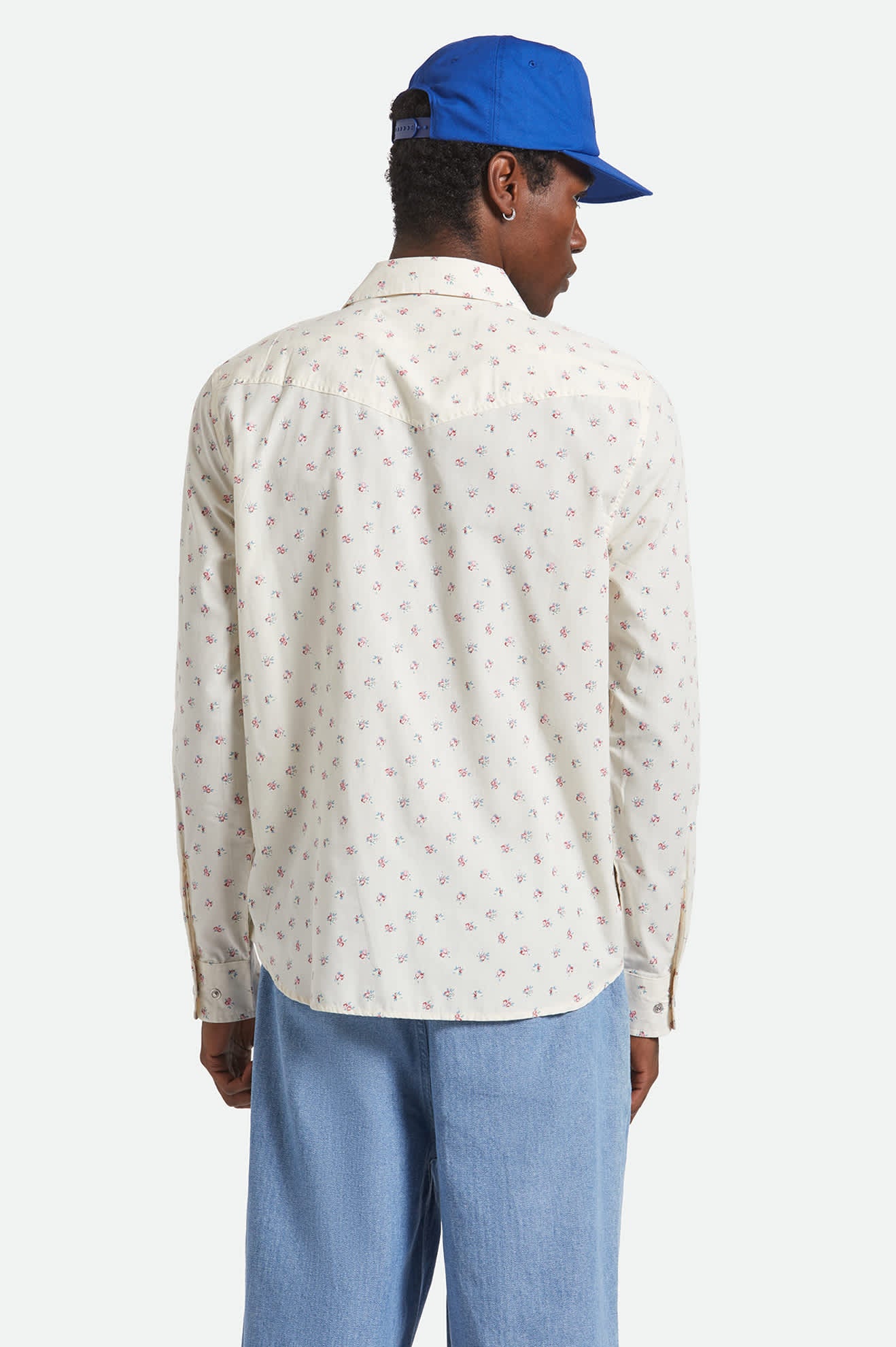 Men's Wayne Western L/S Shirt in the color Whitecap - Men's Back View