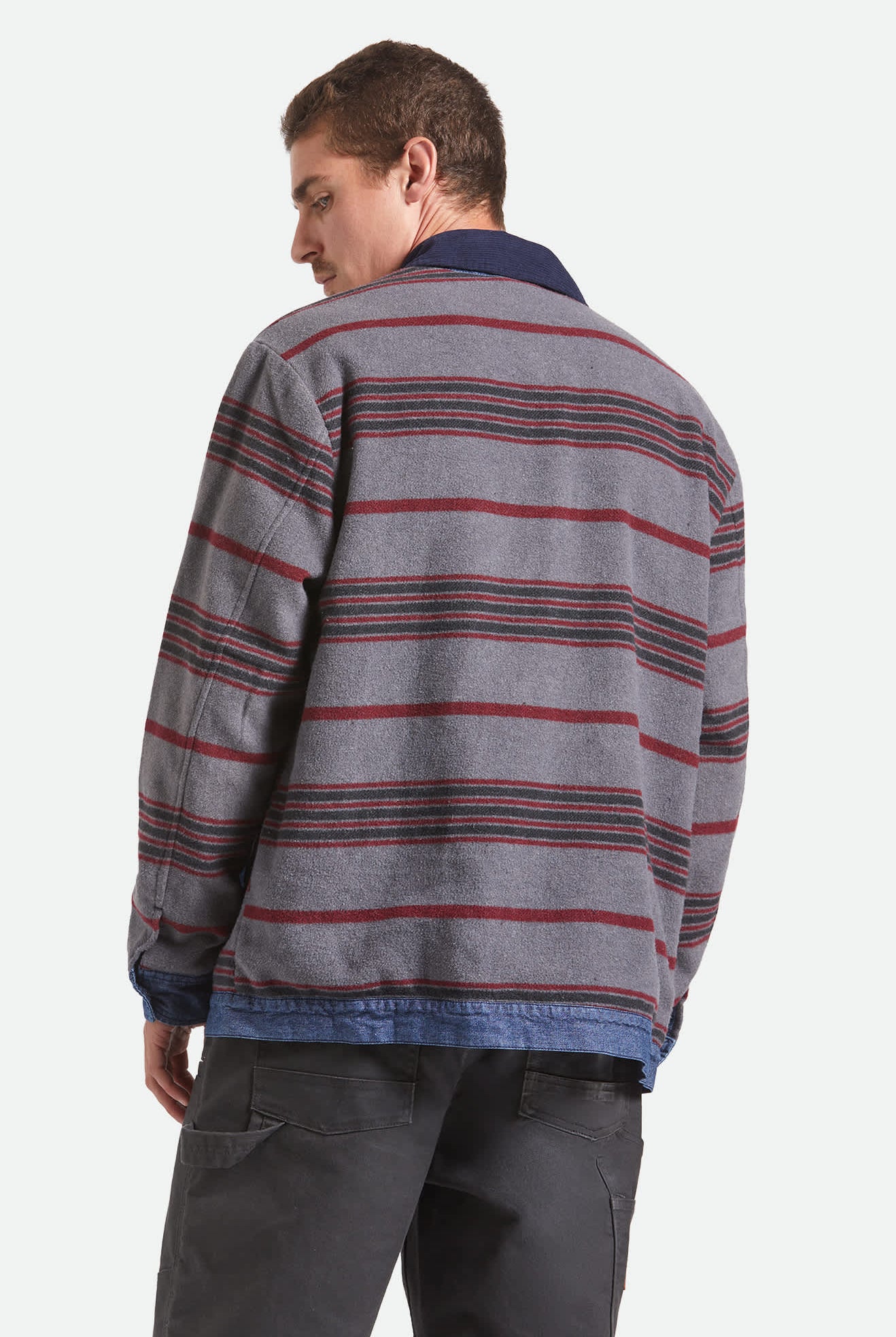 Men's Altered Threads Chore Coat in the color Medium Wash Denim - Additional Fit image