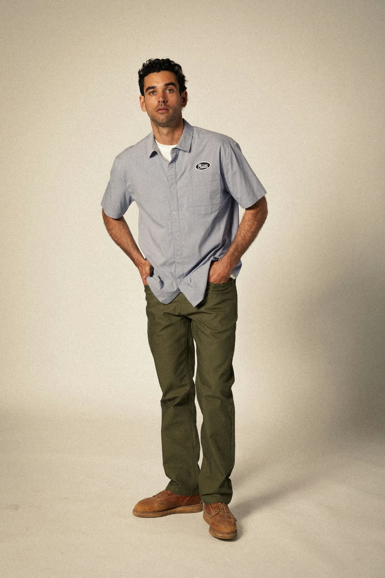 Men's Builders 5-Pocket Stretch Pant in the color Ivy Green - Additional Fit image