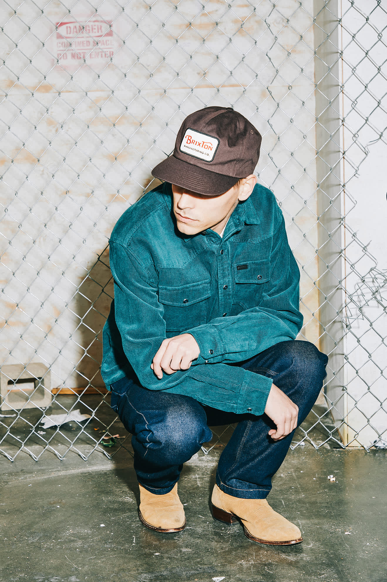 Men's New West Relaxed Overshirt in the color Night Sage Corduroy - Men's Lifestyle image