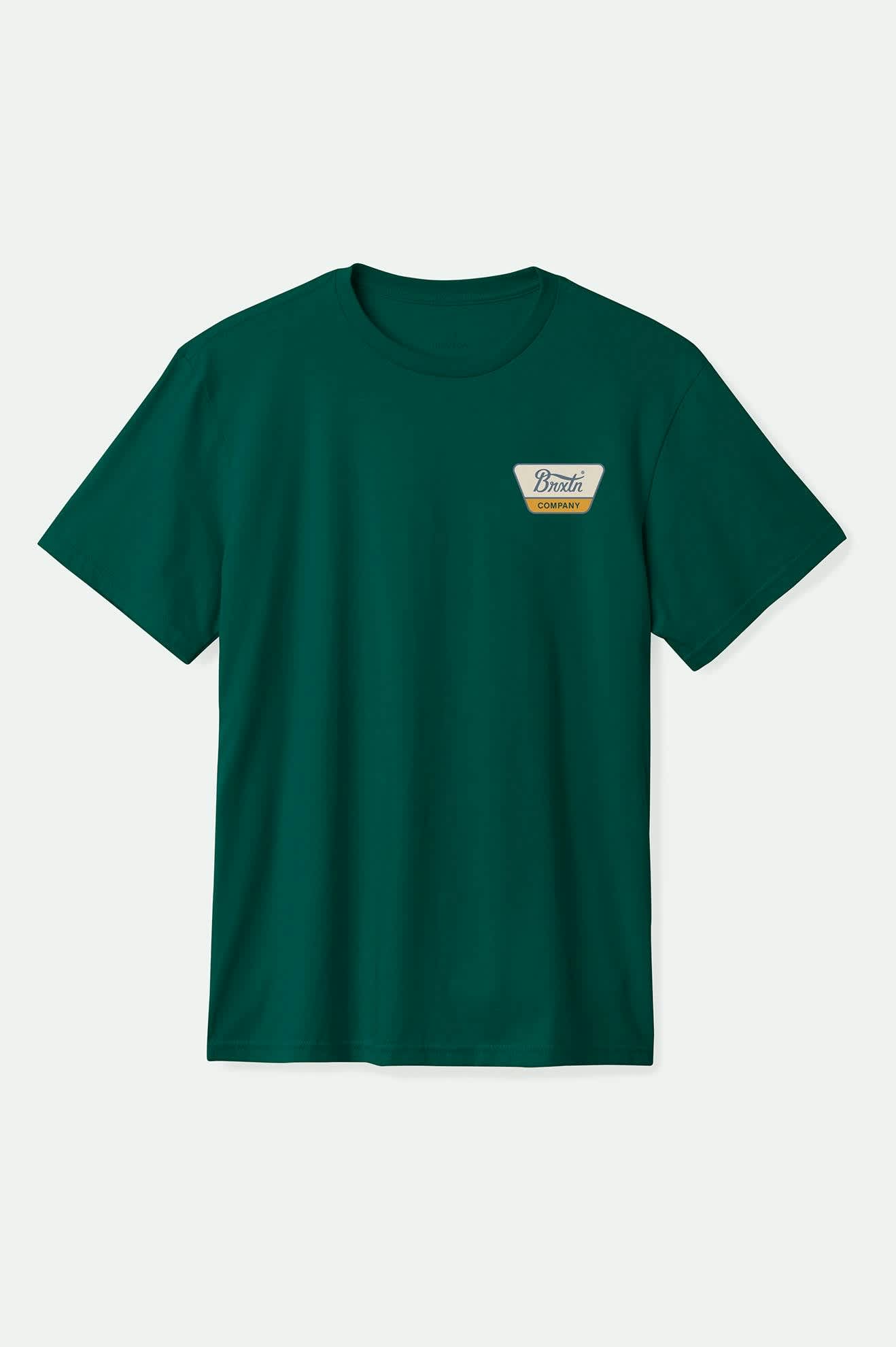 Men's Linwood S/S Standard T-Shirt in the color Deep Emerald/China Blue - Front Product View