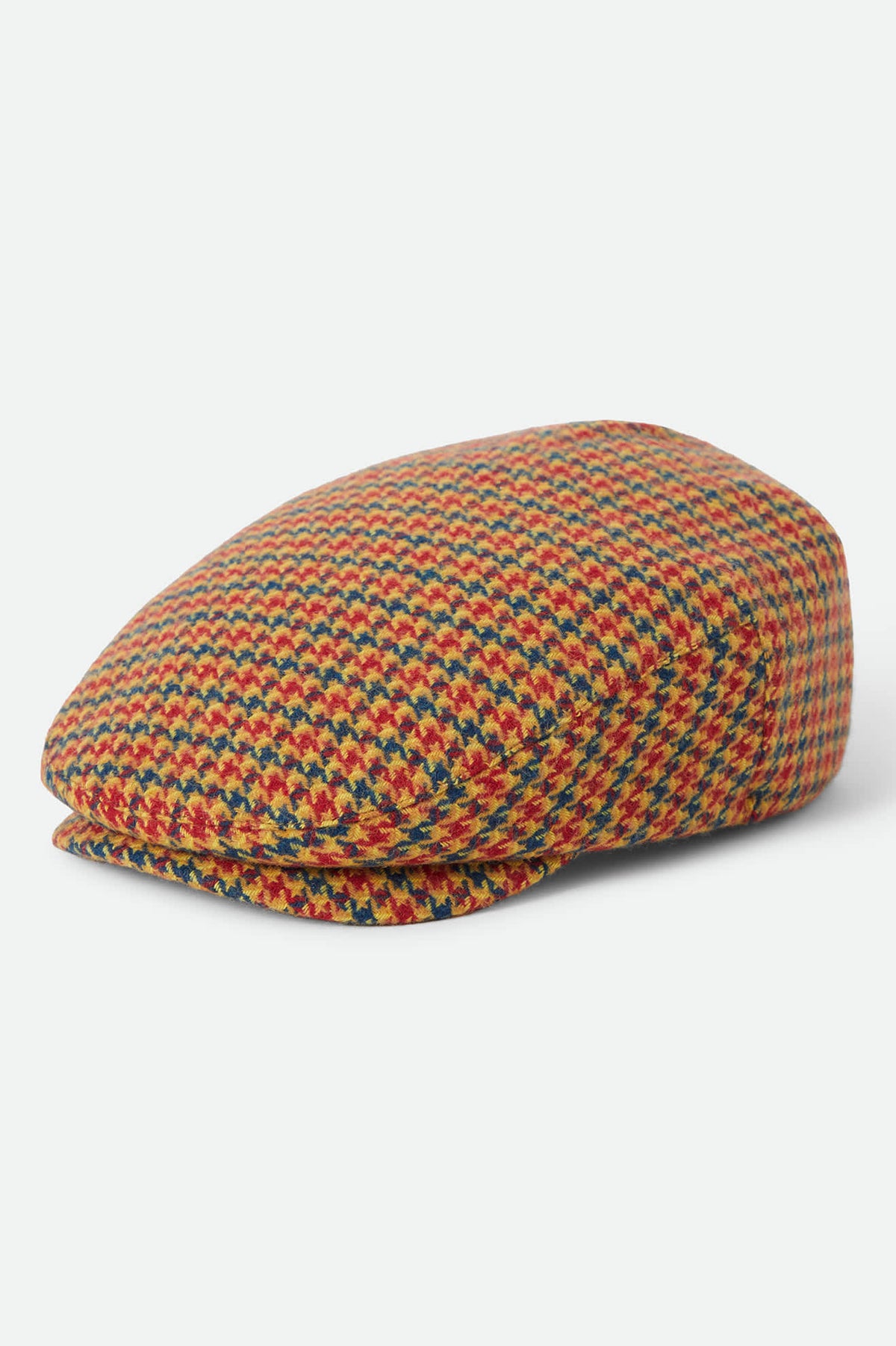 Unisex Hooligan Flat Cap in the color Taupe/Orange/Royal - Front Product View