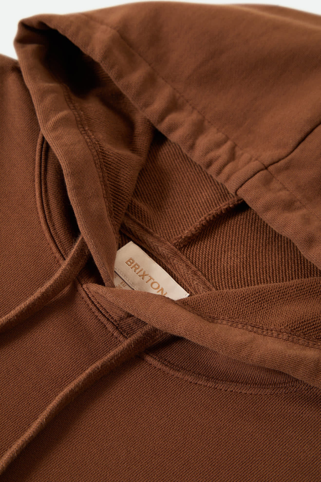 Women's Cross Loop French Terry Hoodie in the color Pinecone Brown - Additional Laydown image
