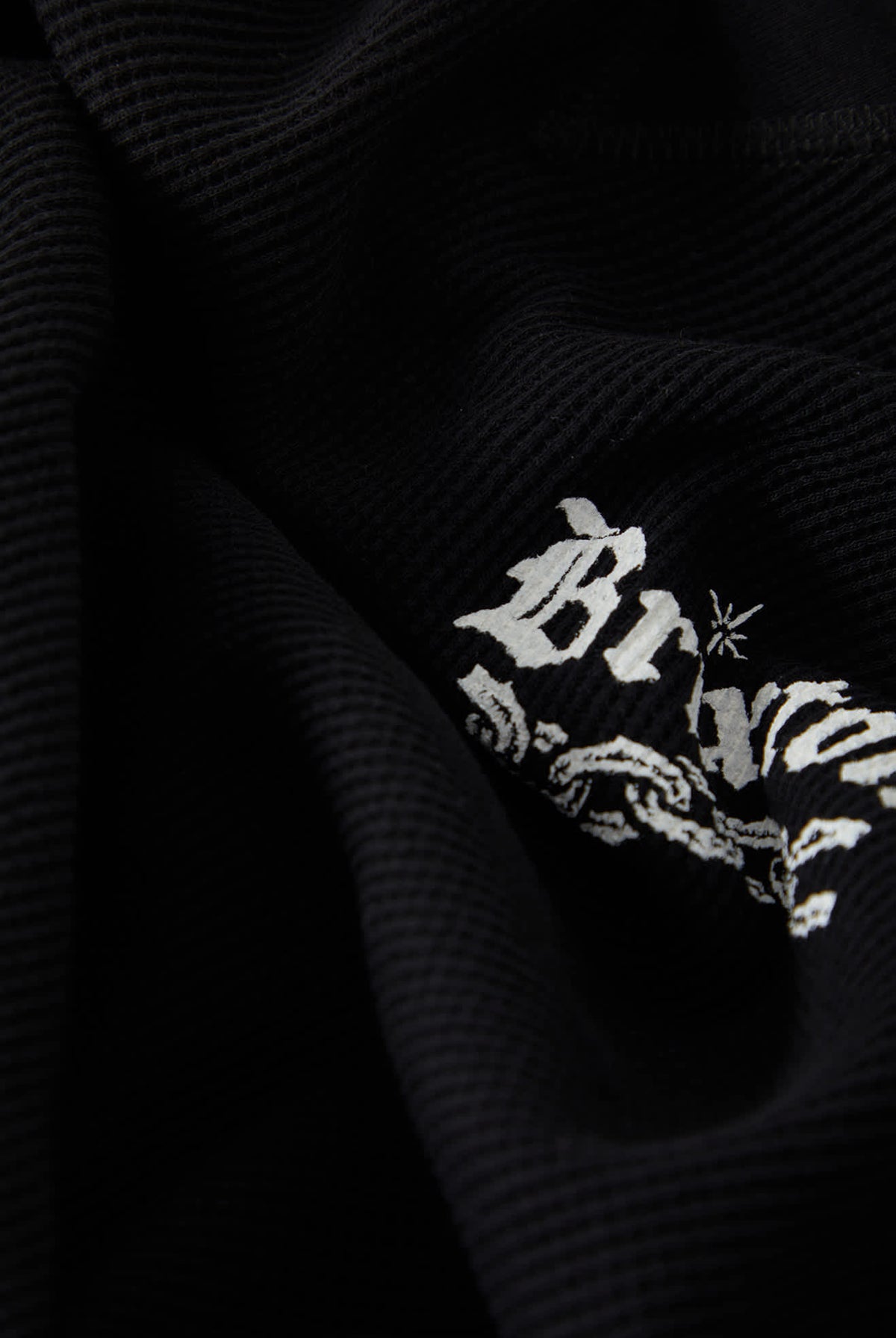 Men's Rosa Waffle Knit Top in the color Black - Additional Laydown image