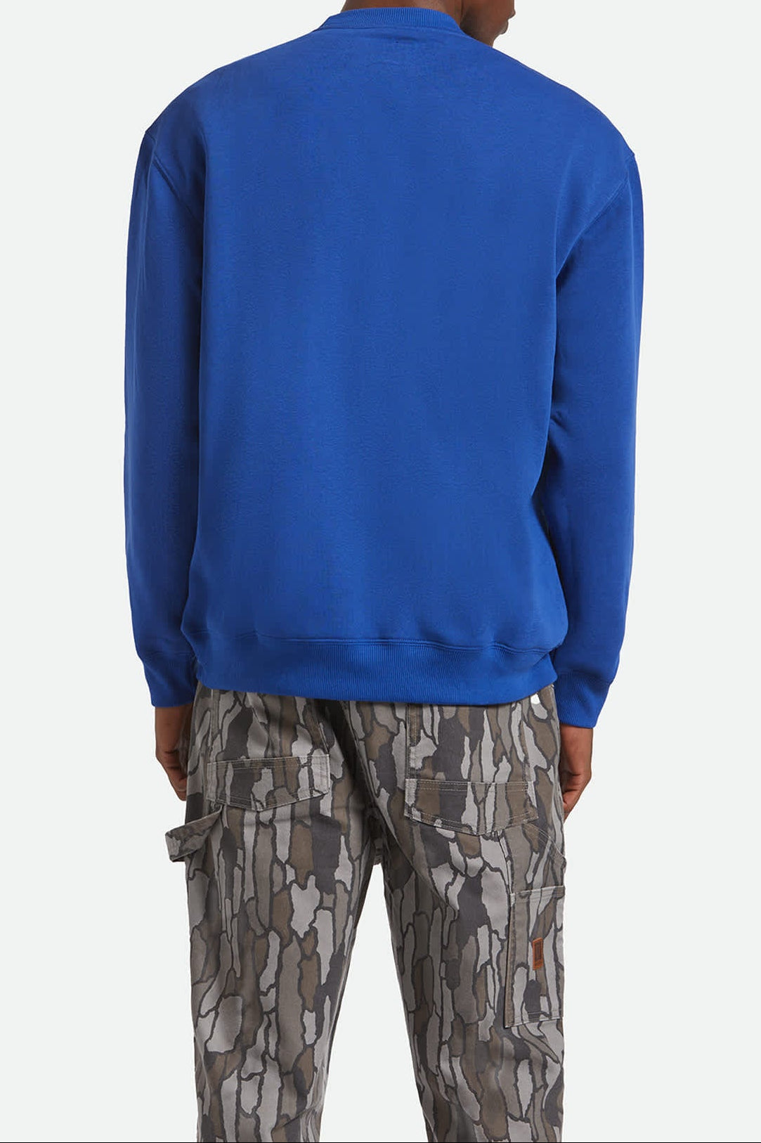 Men's Ford Number One Relaxed Fleece Crew in the color Ford Blue - Men's Back View